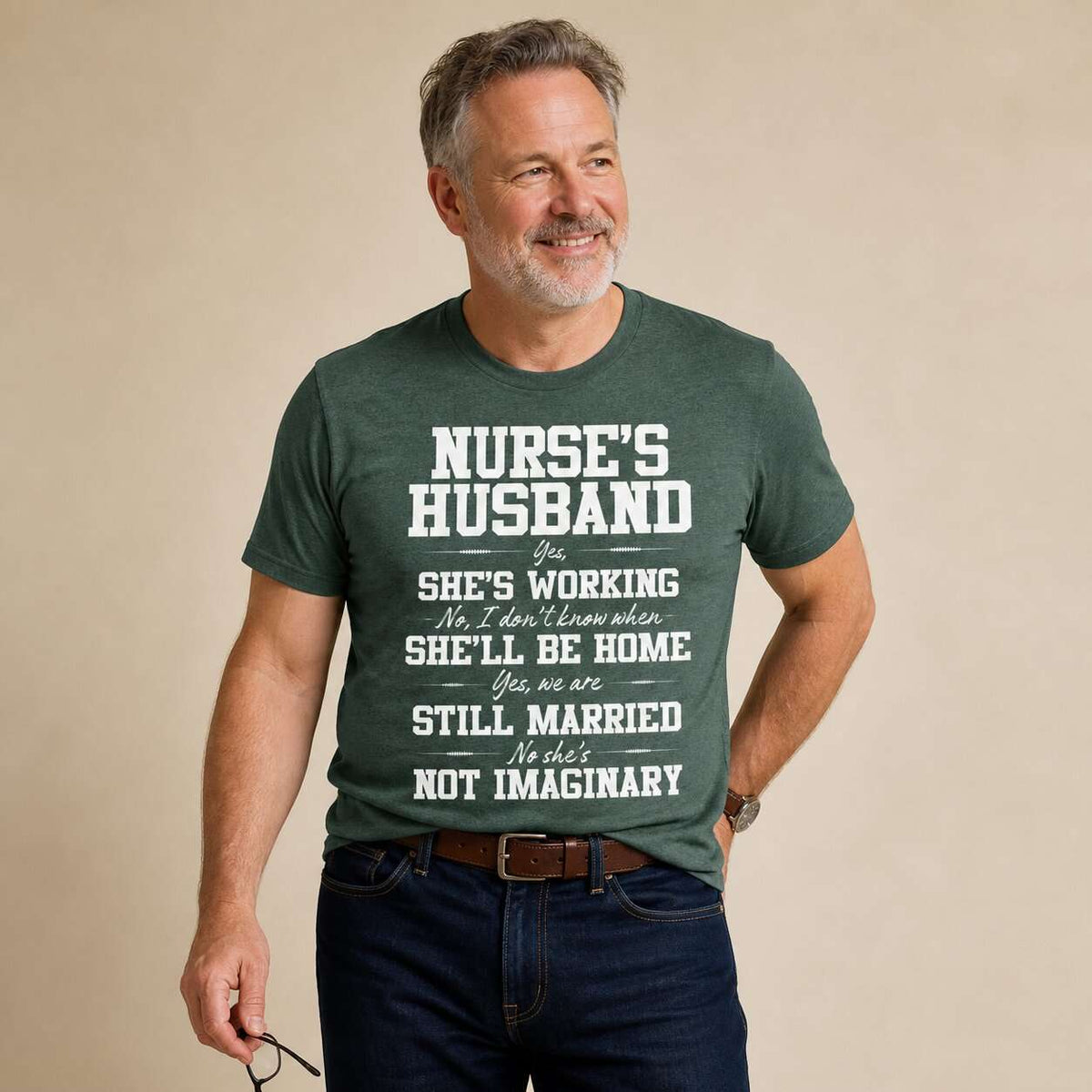 Nurse's Husband Funny Nurse Tee