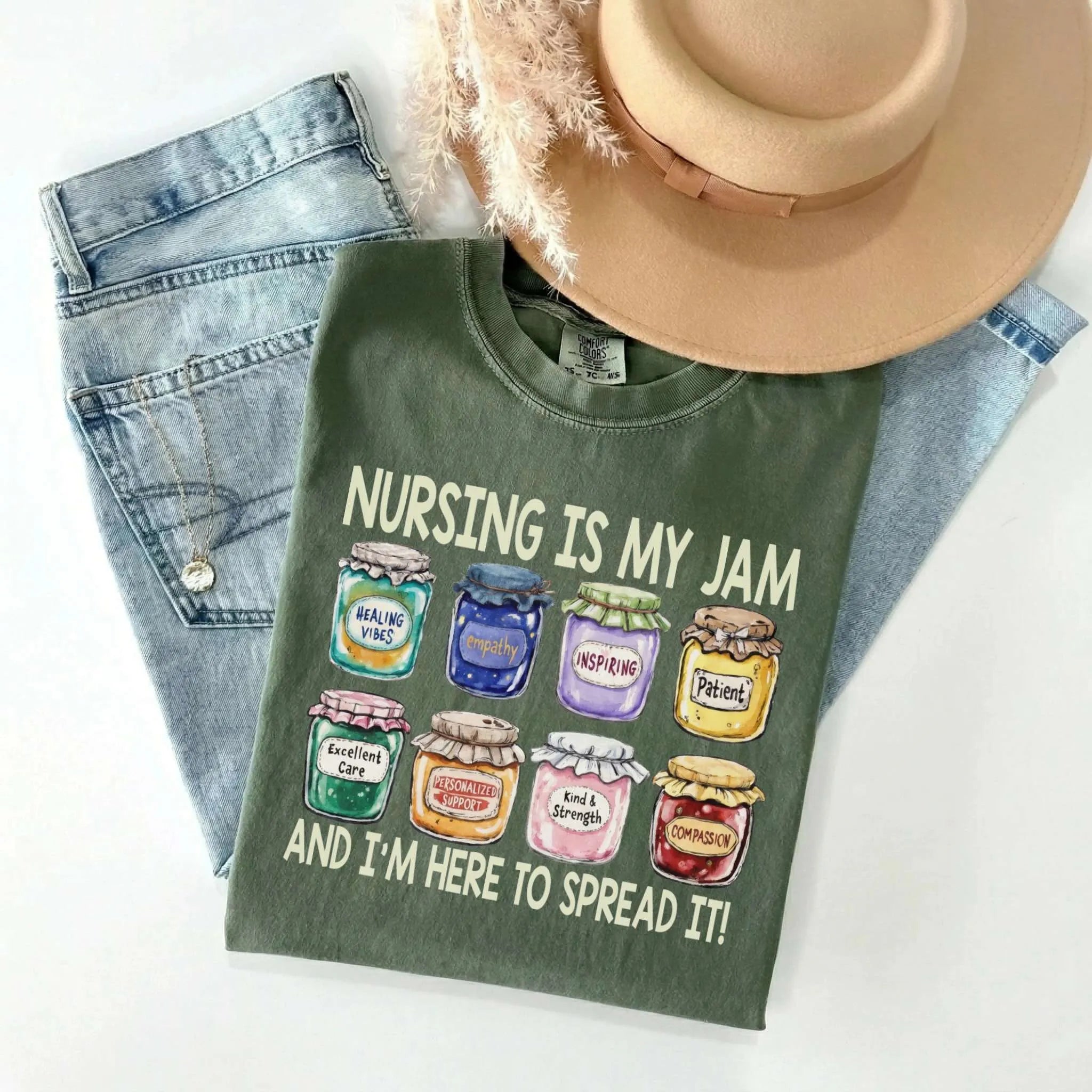 Nursing Is My Jam Funny Nurse Comfort Colors Tee