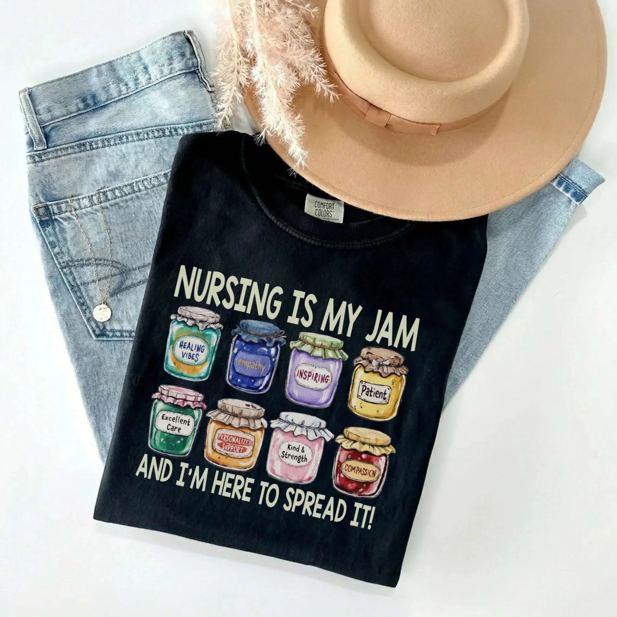 Nursing Is My Jam Funny Nurse Comfort Colors Tee