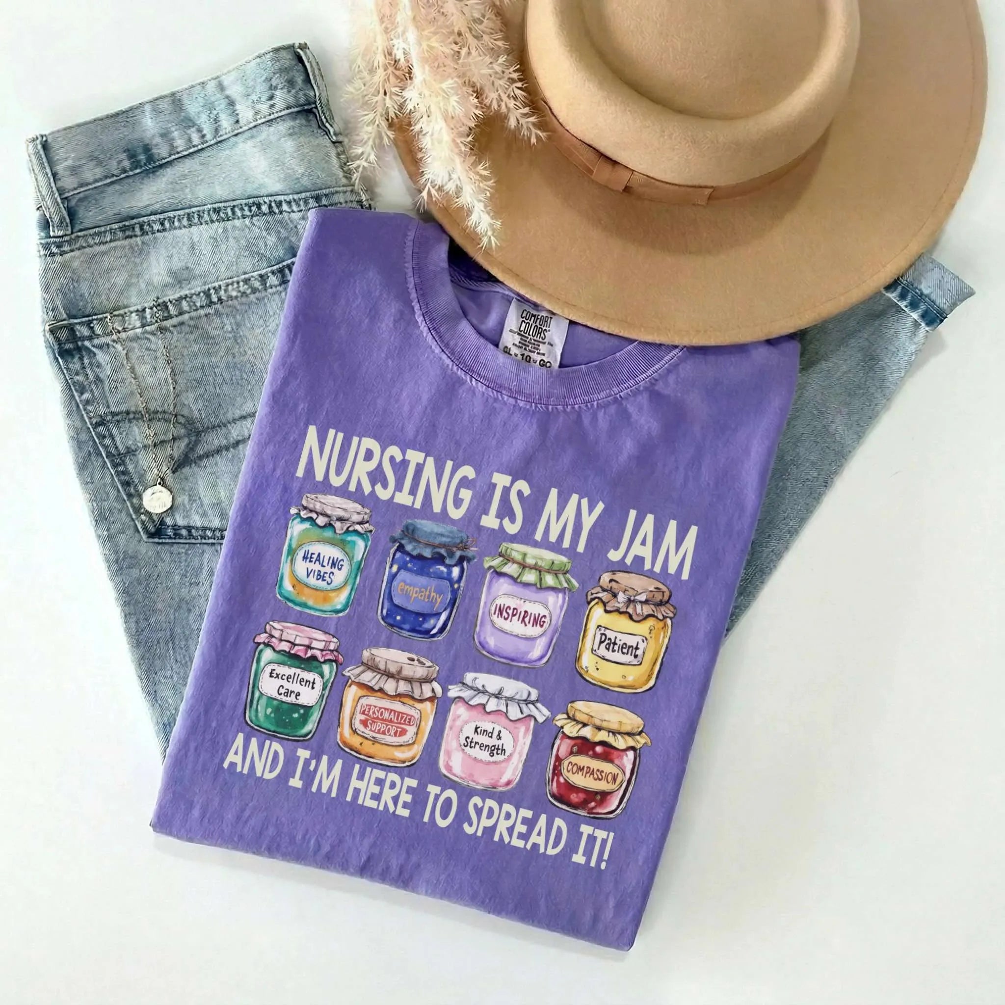 Nursing Is My Jam Funny Nurse Comfort Colors Tee