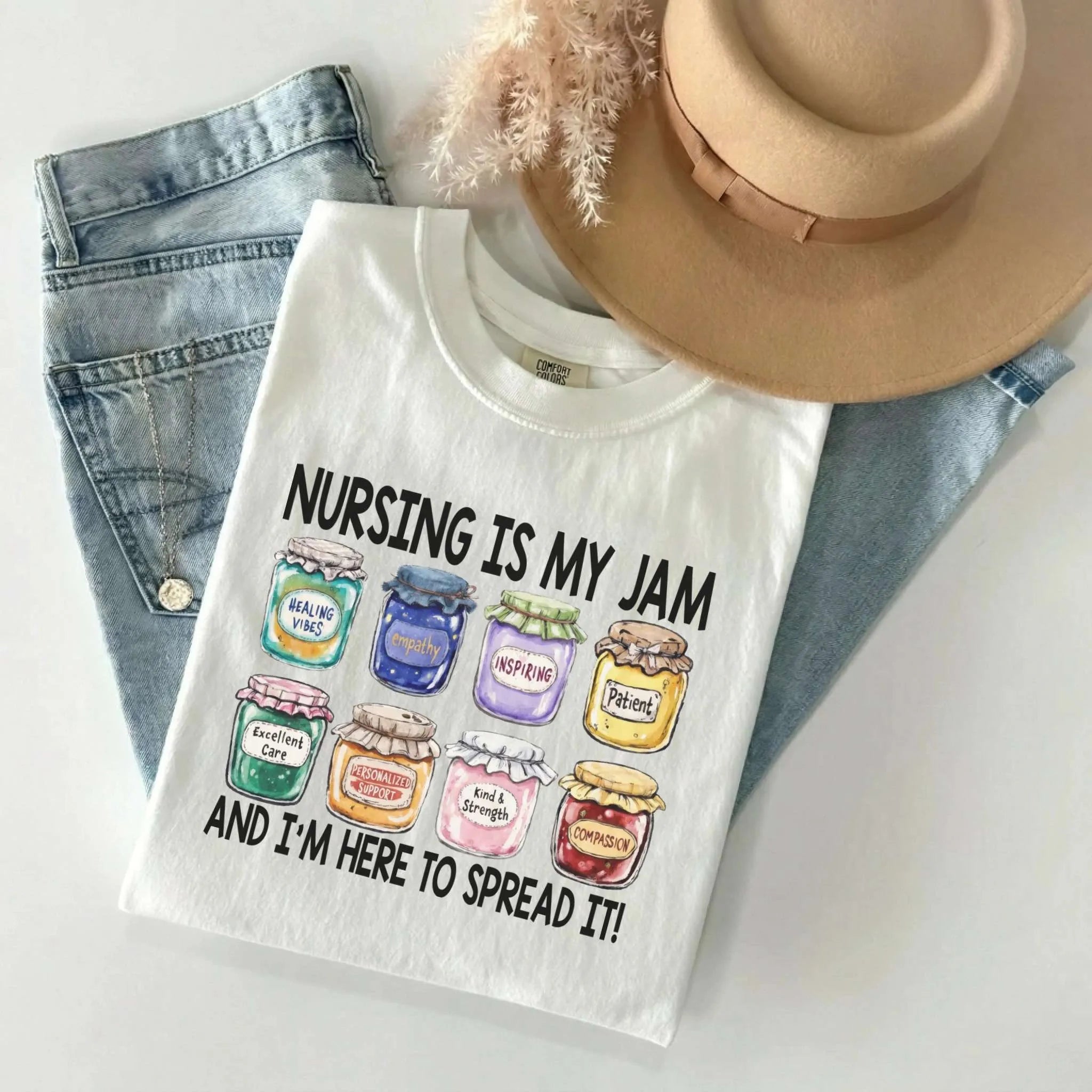 Nursing Is My Jam Funny Nurse Comfort Colors Tee