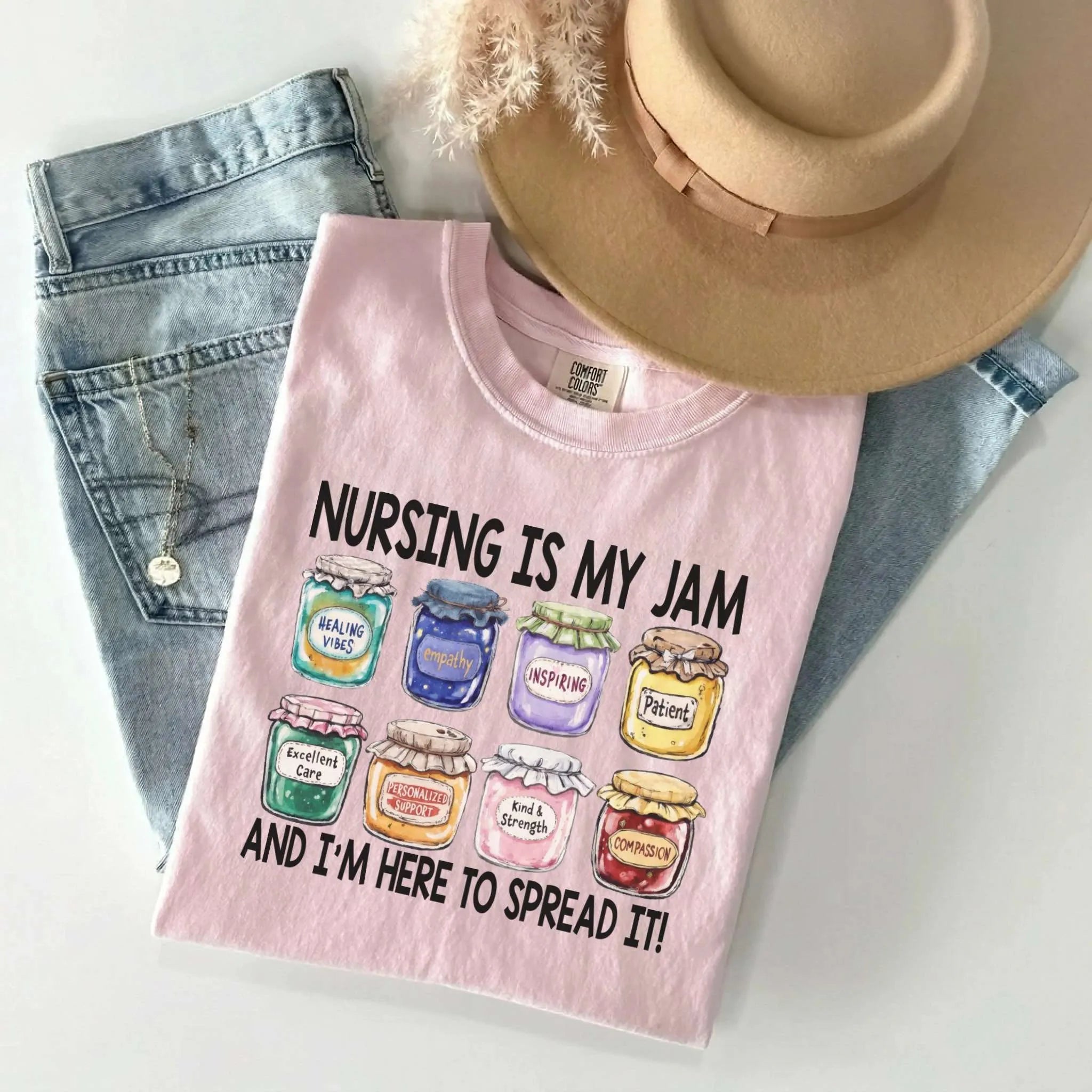 Nursing Is My Jam Funny Nurse Comfort Colors Tee