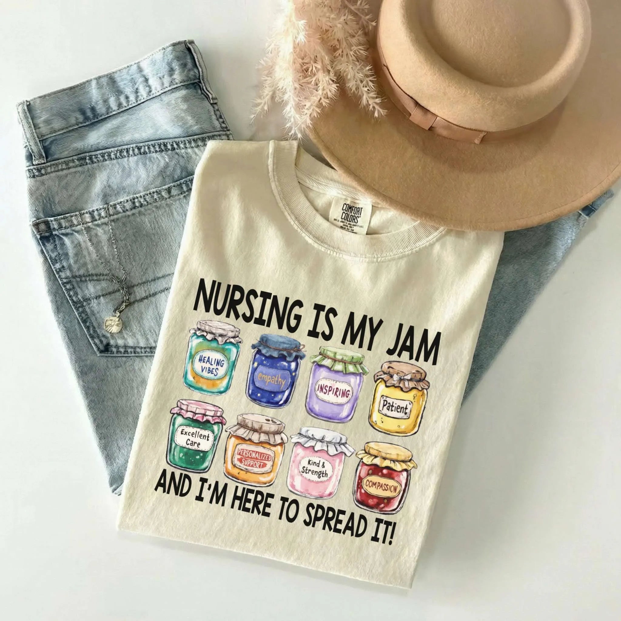 Nursing Is My Jam Funny Nurse Comfort Colors Tee