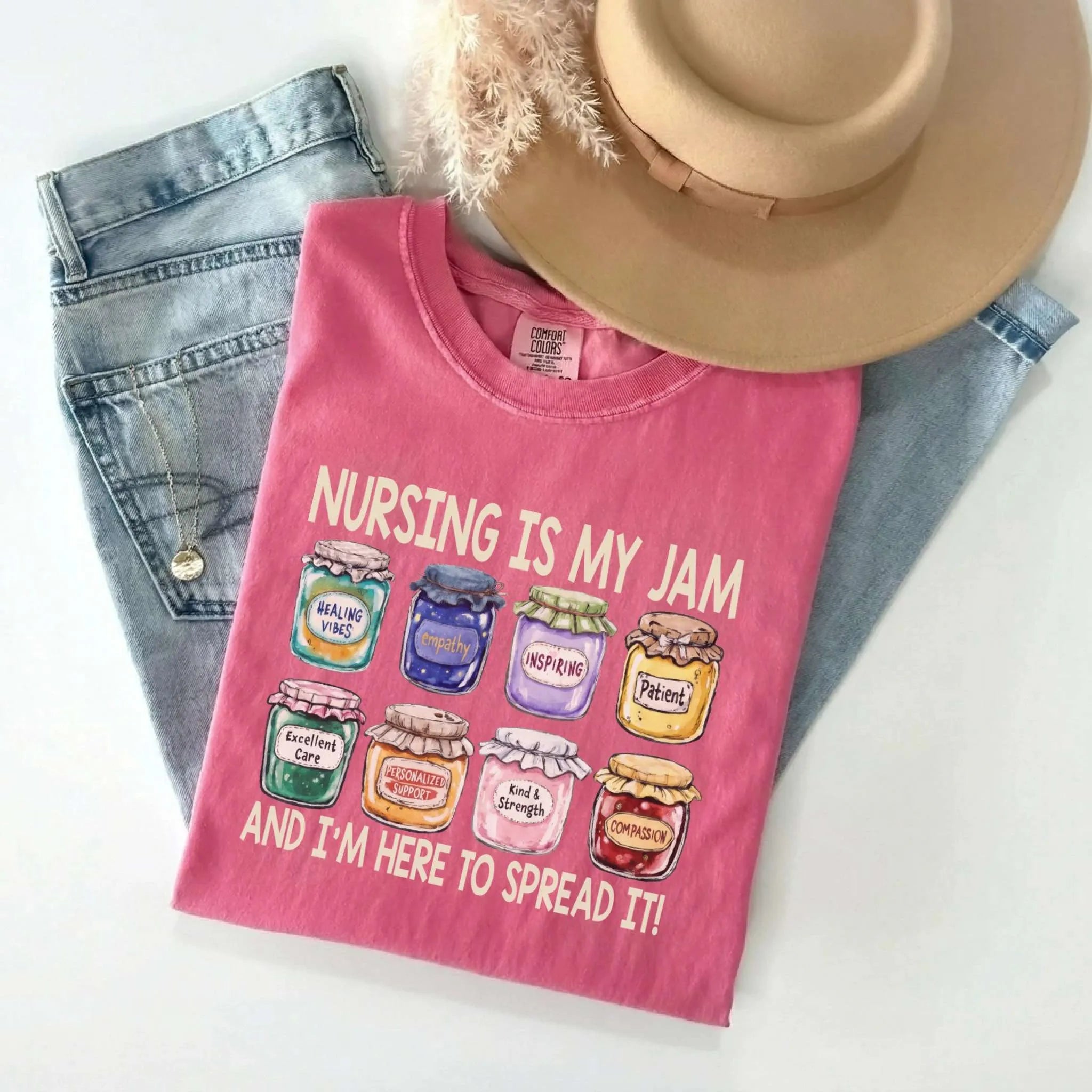 Nursing Is My Jam Funny Nurse Comfort Colors Tee