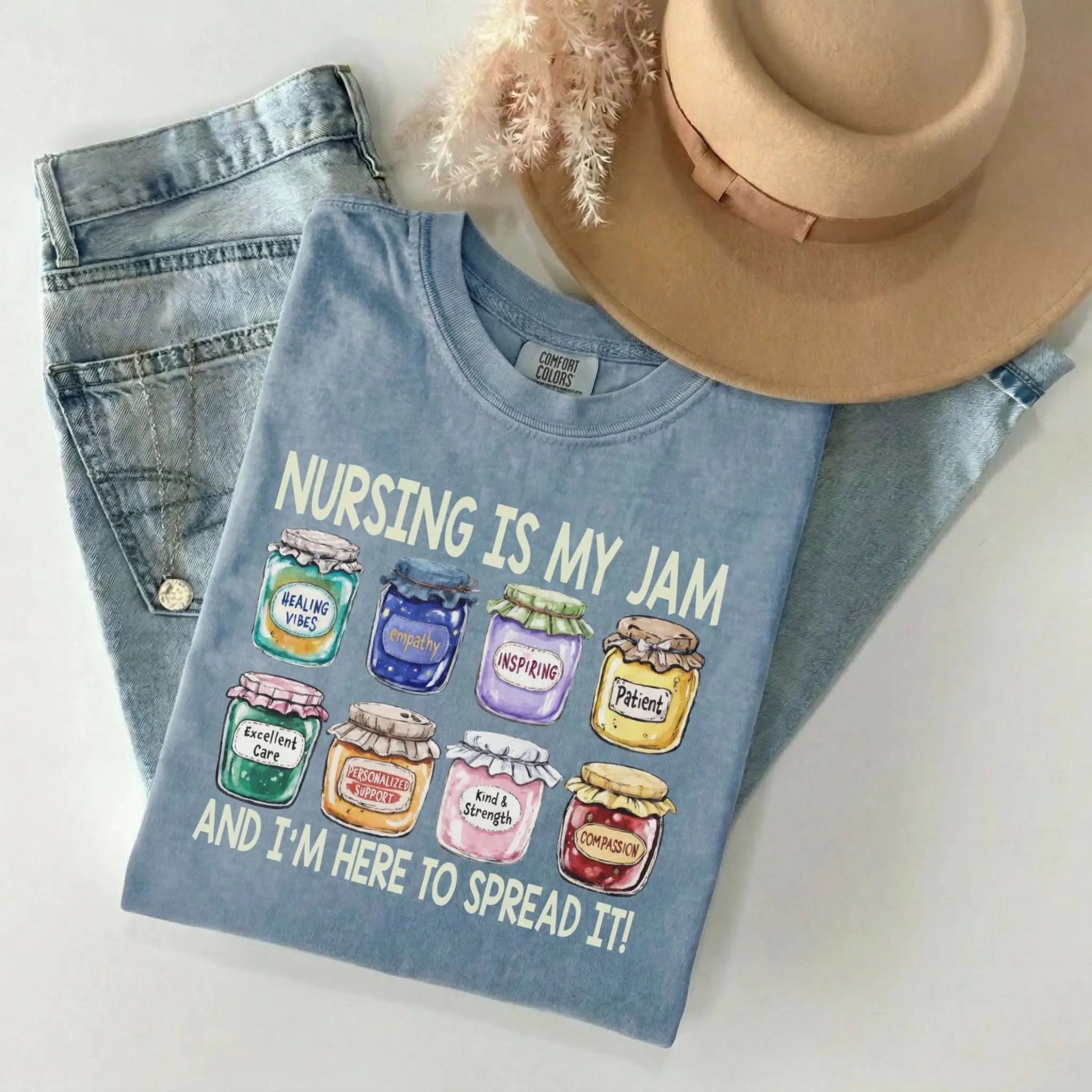 Nursing Is My Jam Funny Nurse Comfort Colors Tee