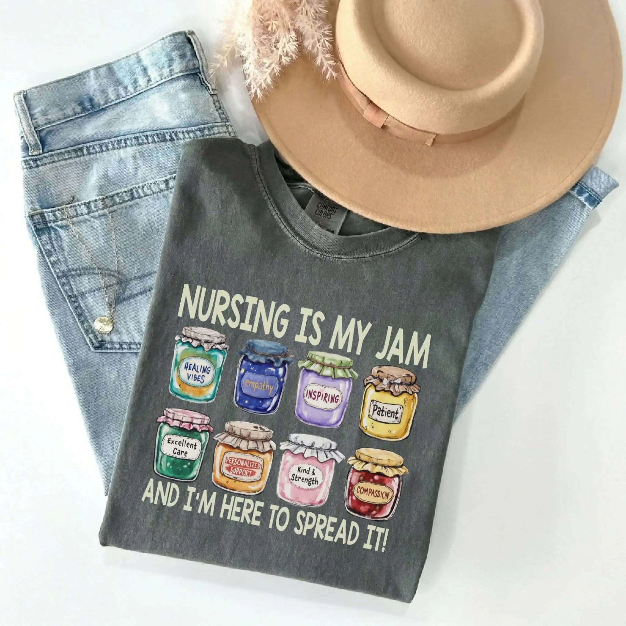 Nursing Is My Jam Funny Nurse Comfort Colors Tee