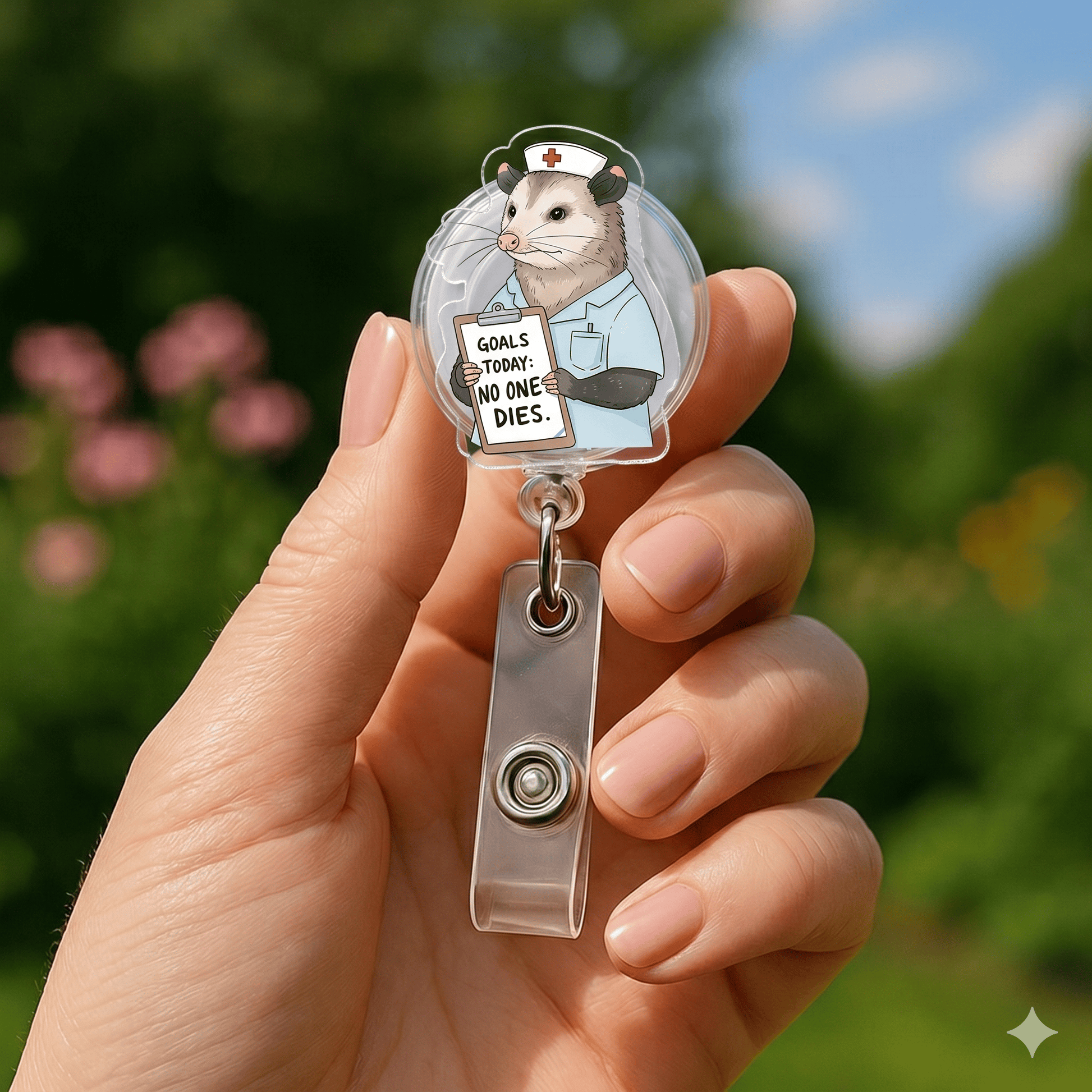 Nursehype Opossum Funny Badge Reels for Nurses
