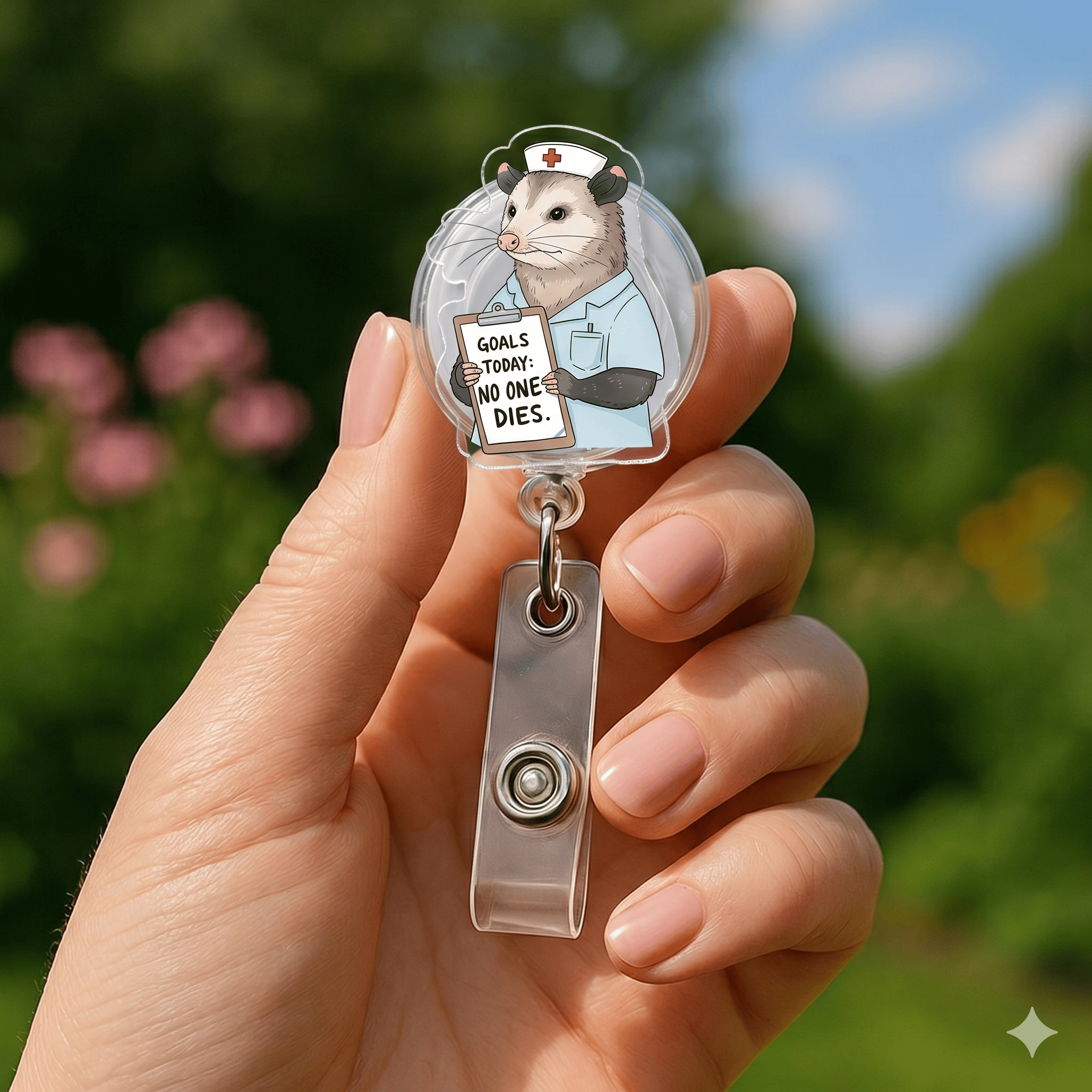 Nursehype Opossum Funny Badge Reels for Nurses