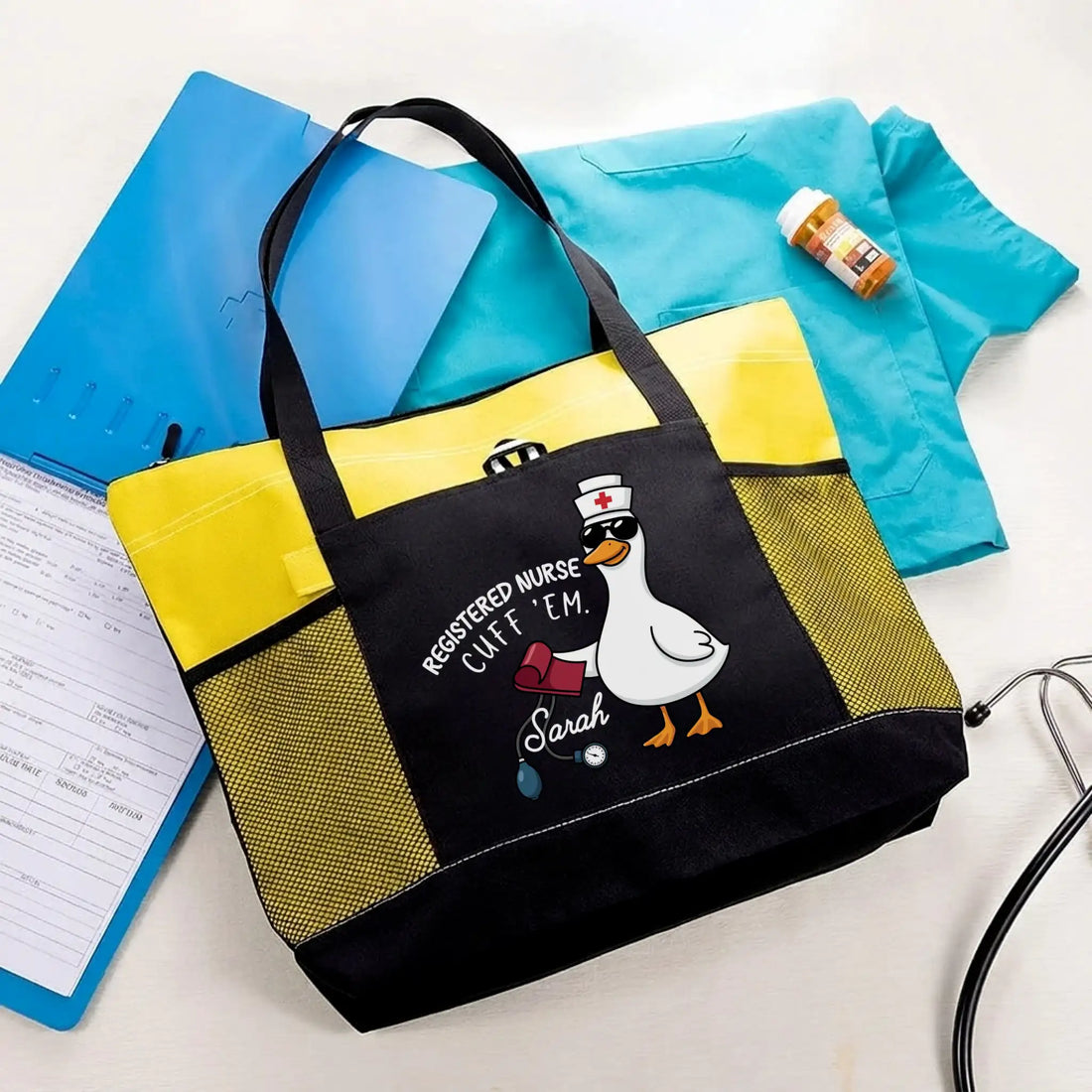Nursehype Personalized "Cuff 'Em" Registered Nurse Tote Bag