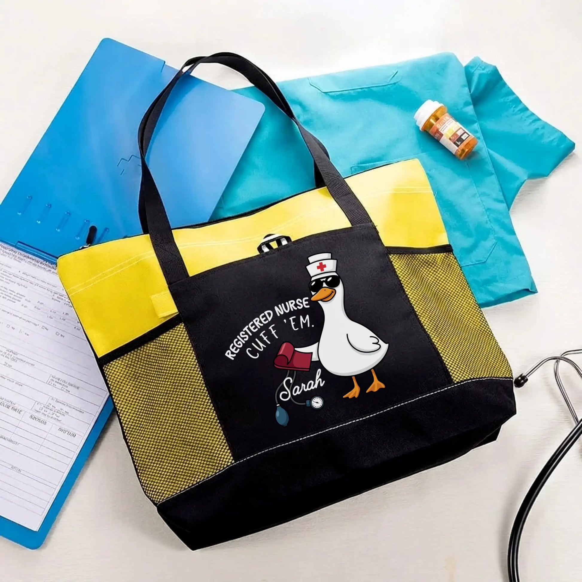 Nursehype Personalized "Cuff 'Em" Registered Nurse Tote Bag