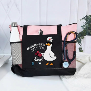 Nursehype Personalized "Cuff 'Em" Registered Nurse Tote Bag
