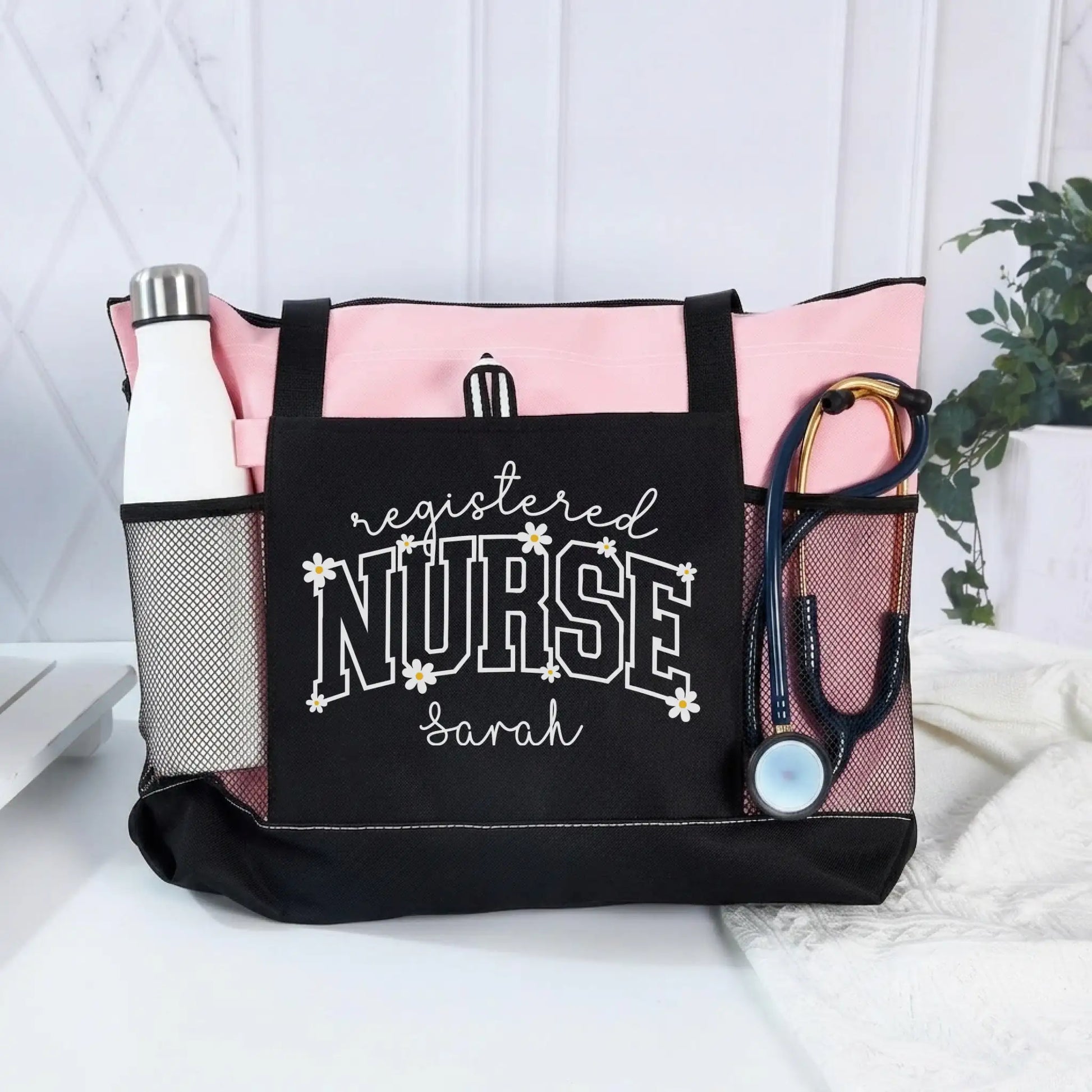 Nursehype Personalized Daisy Registered Nurse Tote Bag
