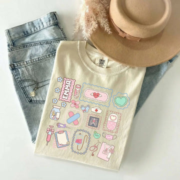 Nurse Sticker Dump Personalized Comfort Colors Tee