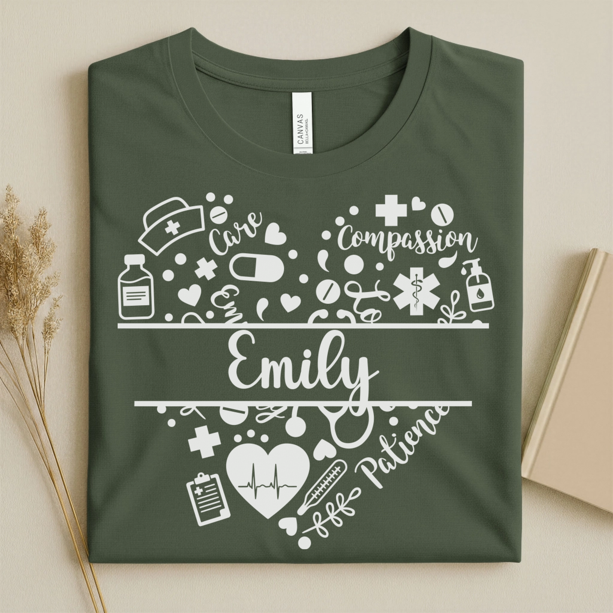 Nurse Heart Care Personalized Nurse Tee