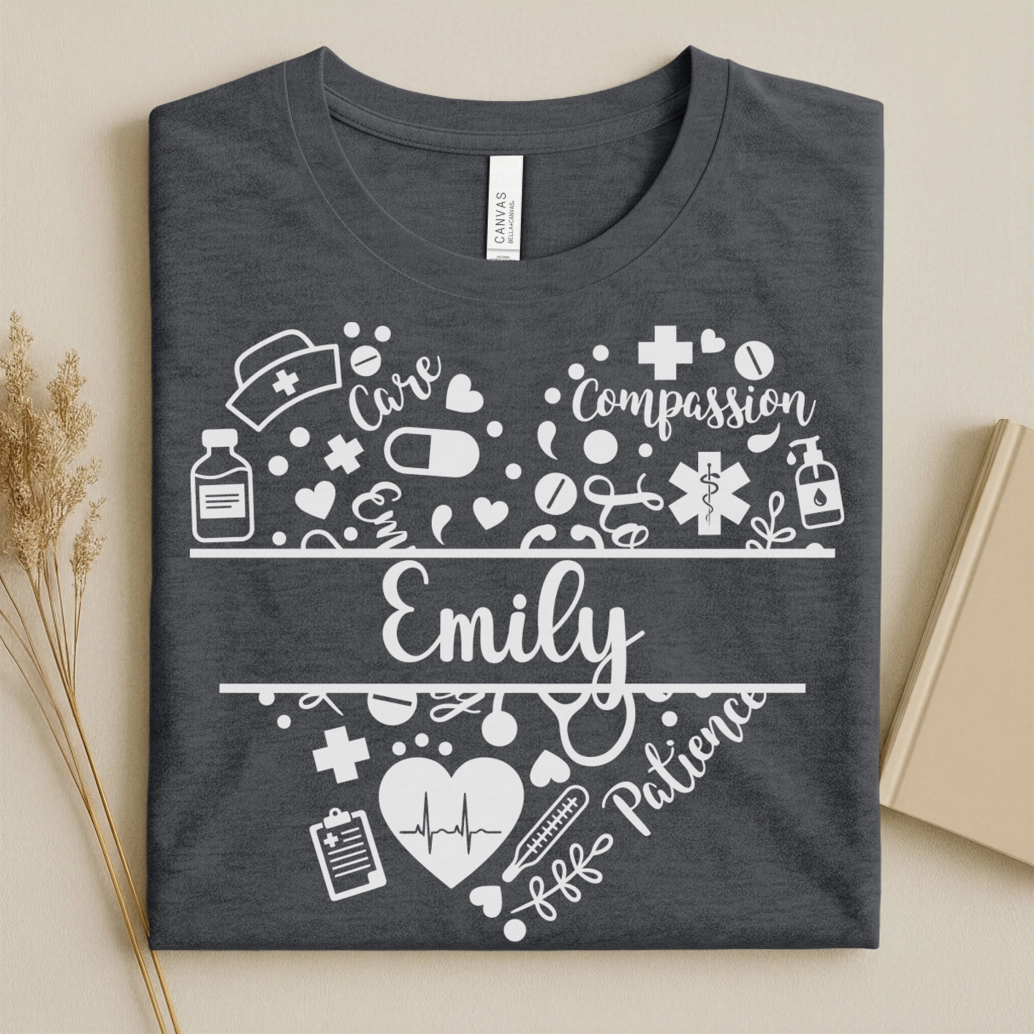 Nurse Heart Care Personalized Nurse Tee
