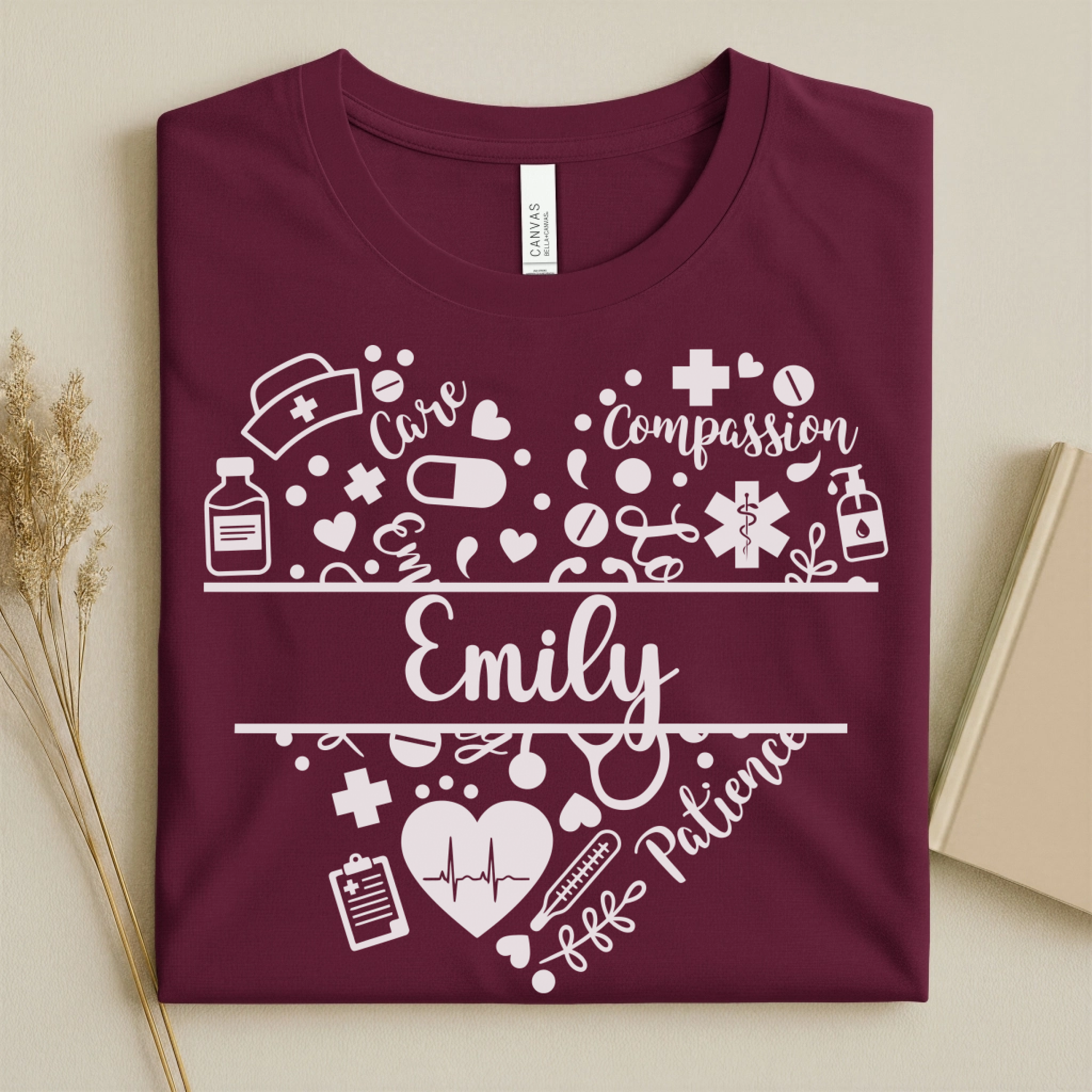 Nurse Heart Care Personalized Nurse Tee