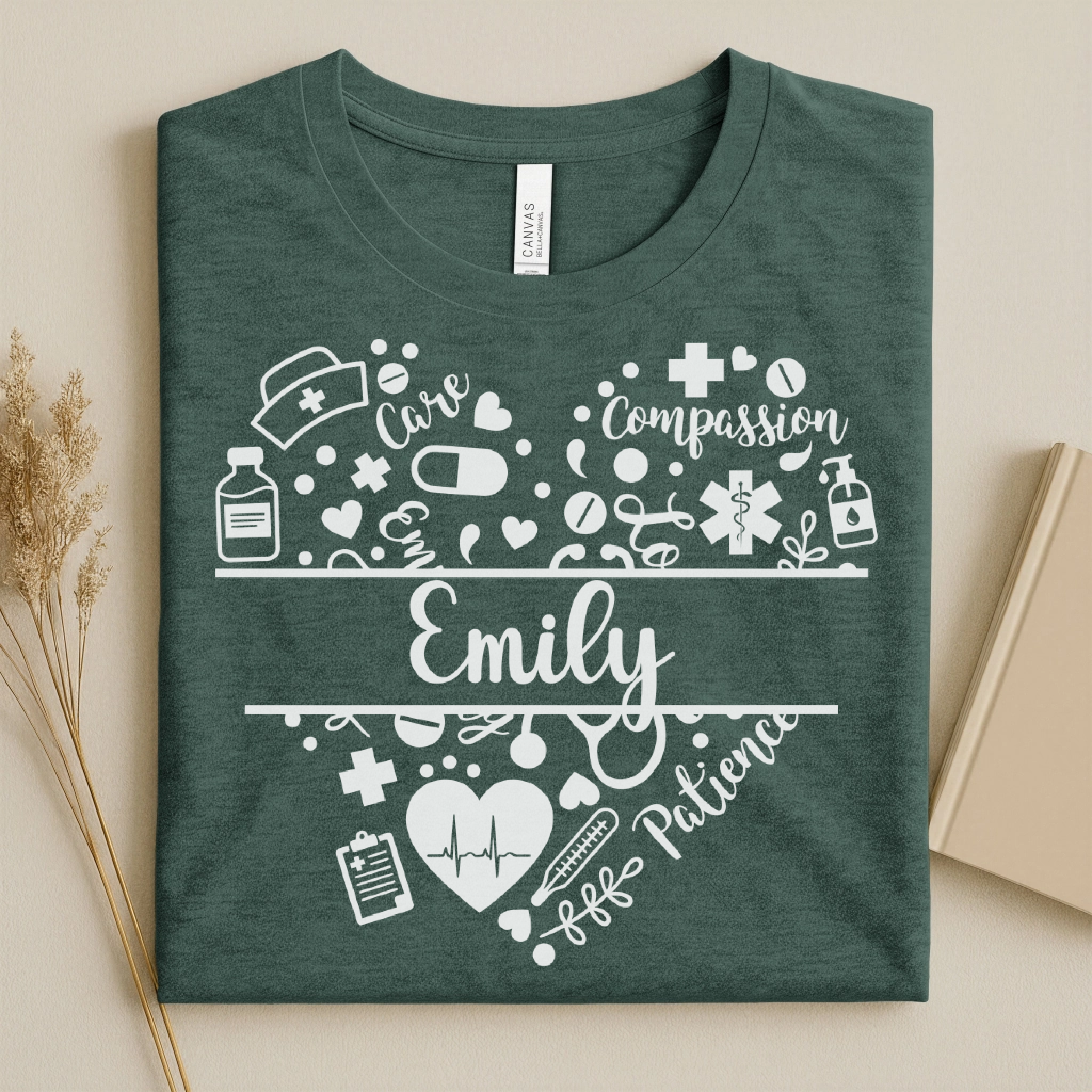 Nurse Heart Care Personalized Nurse Tee