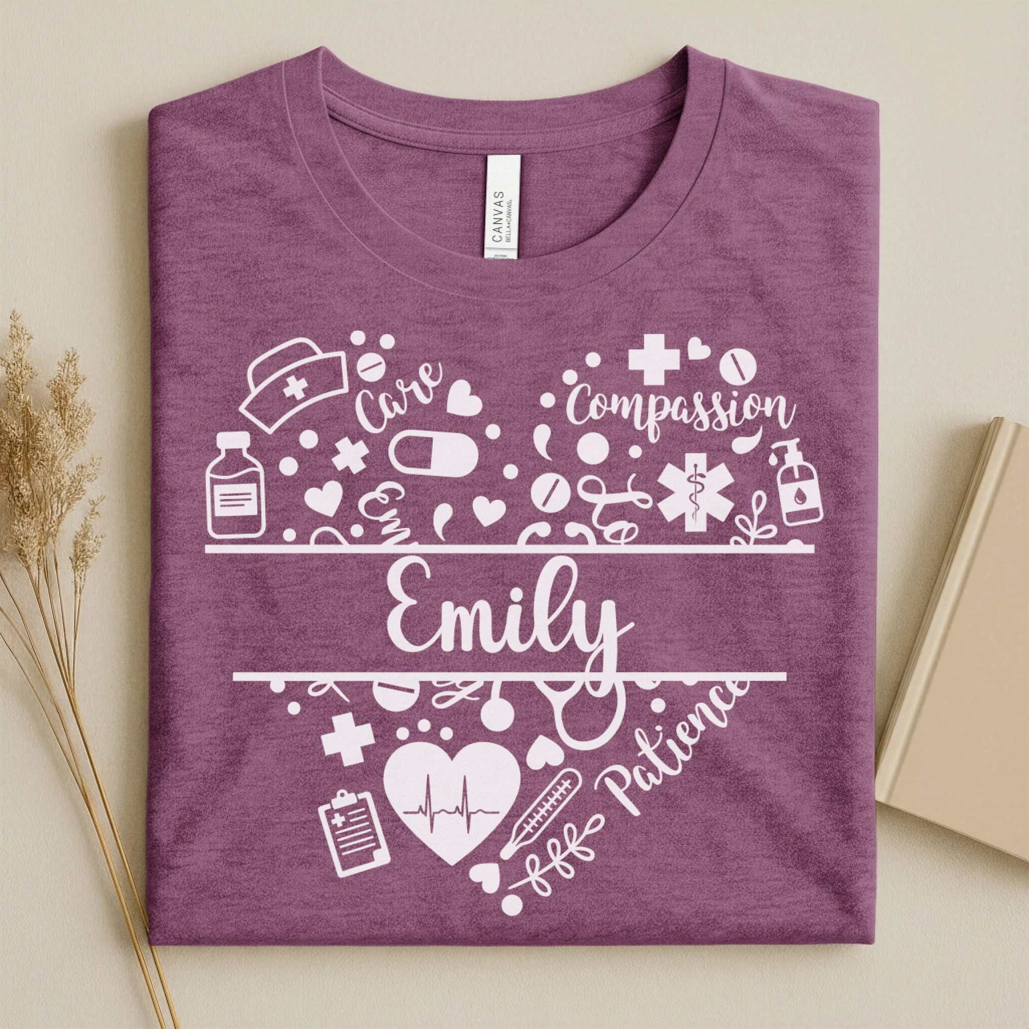 Nurse Heart Care Personalized Nurse Tee