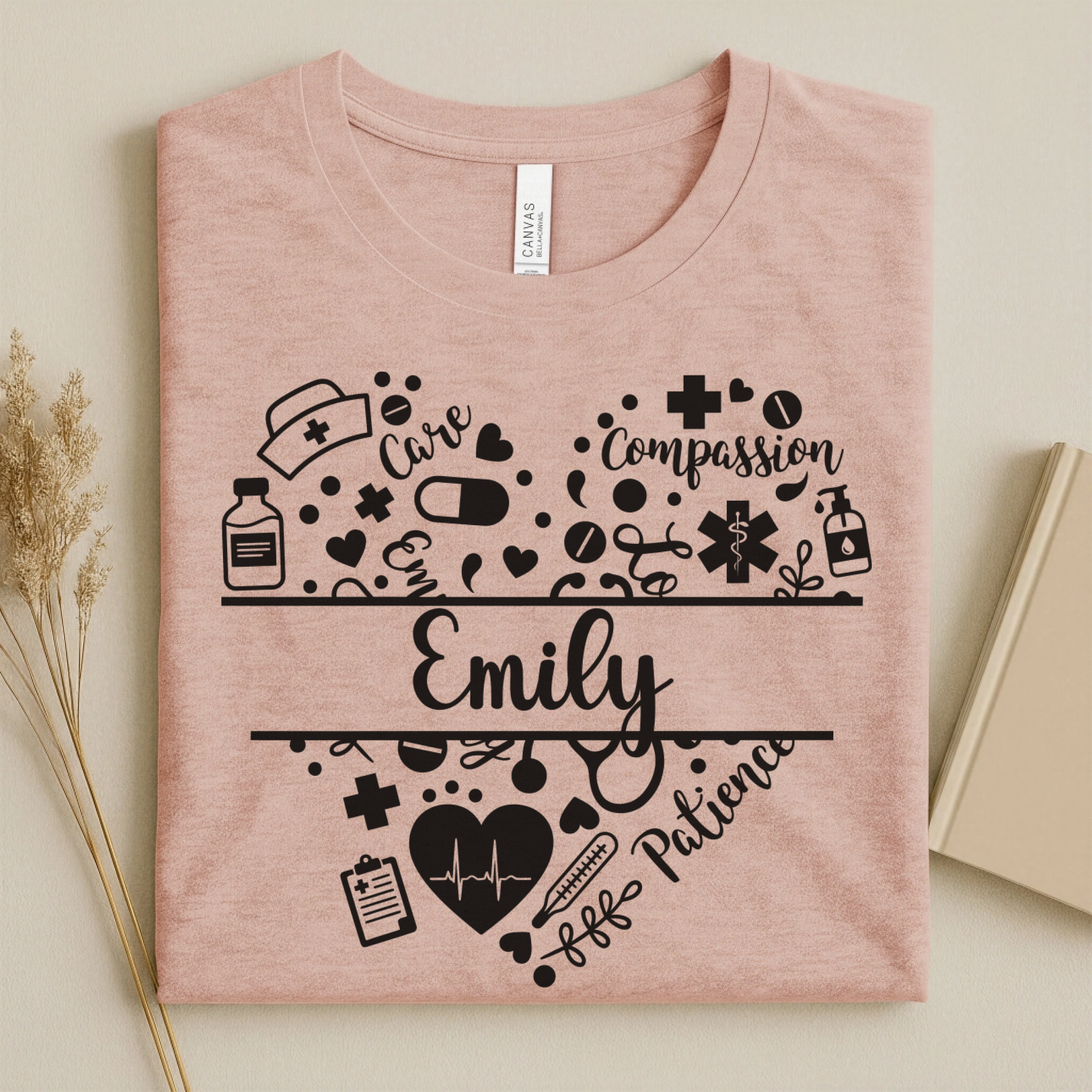 Nurse Heart Care Personalized Nurse Tee