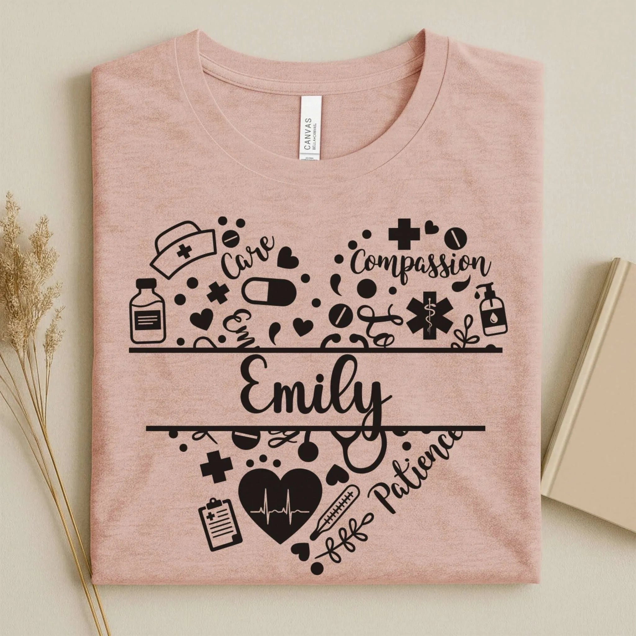 Nurse Heart Care Personalized Nurse Tee