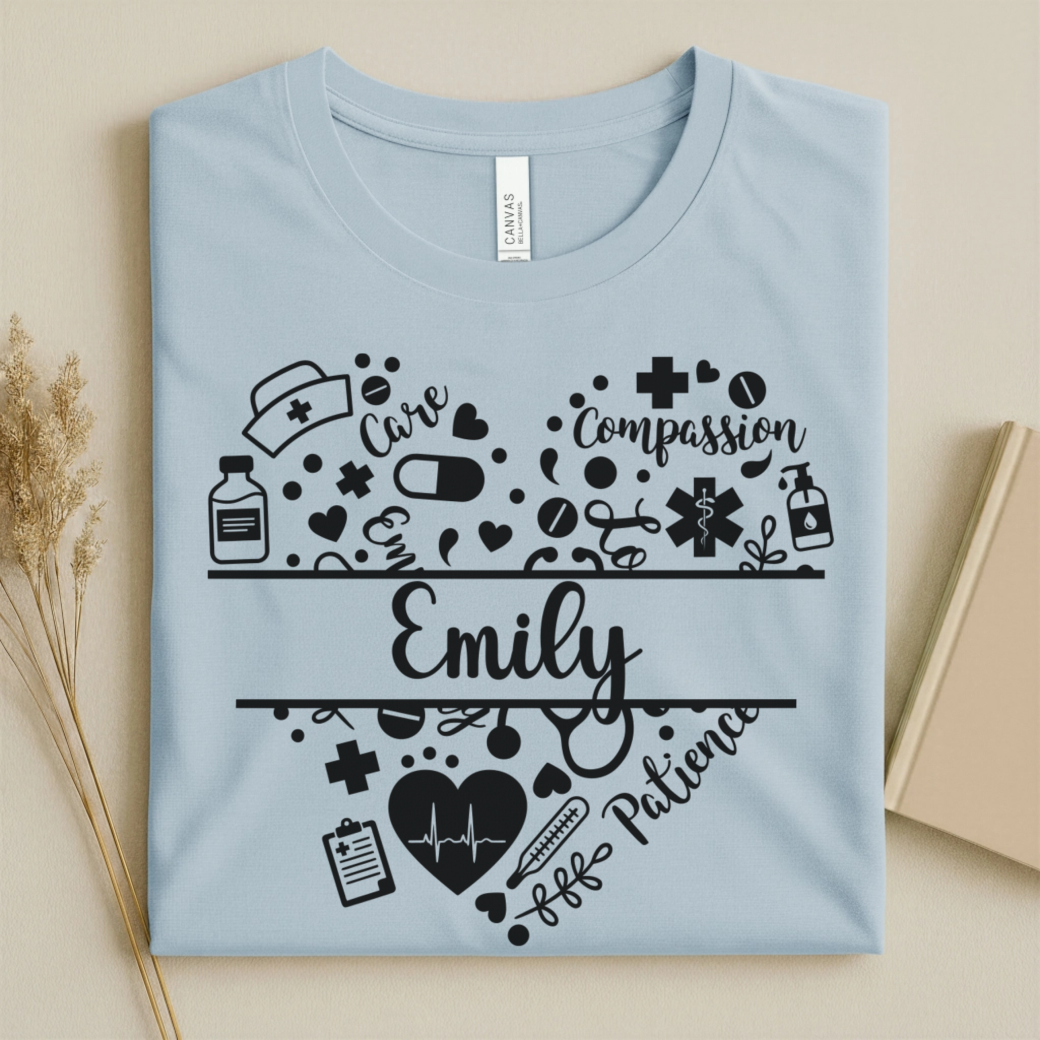 Nurse Heart Care Personalized Nurse Tee