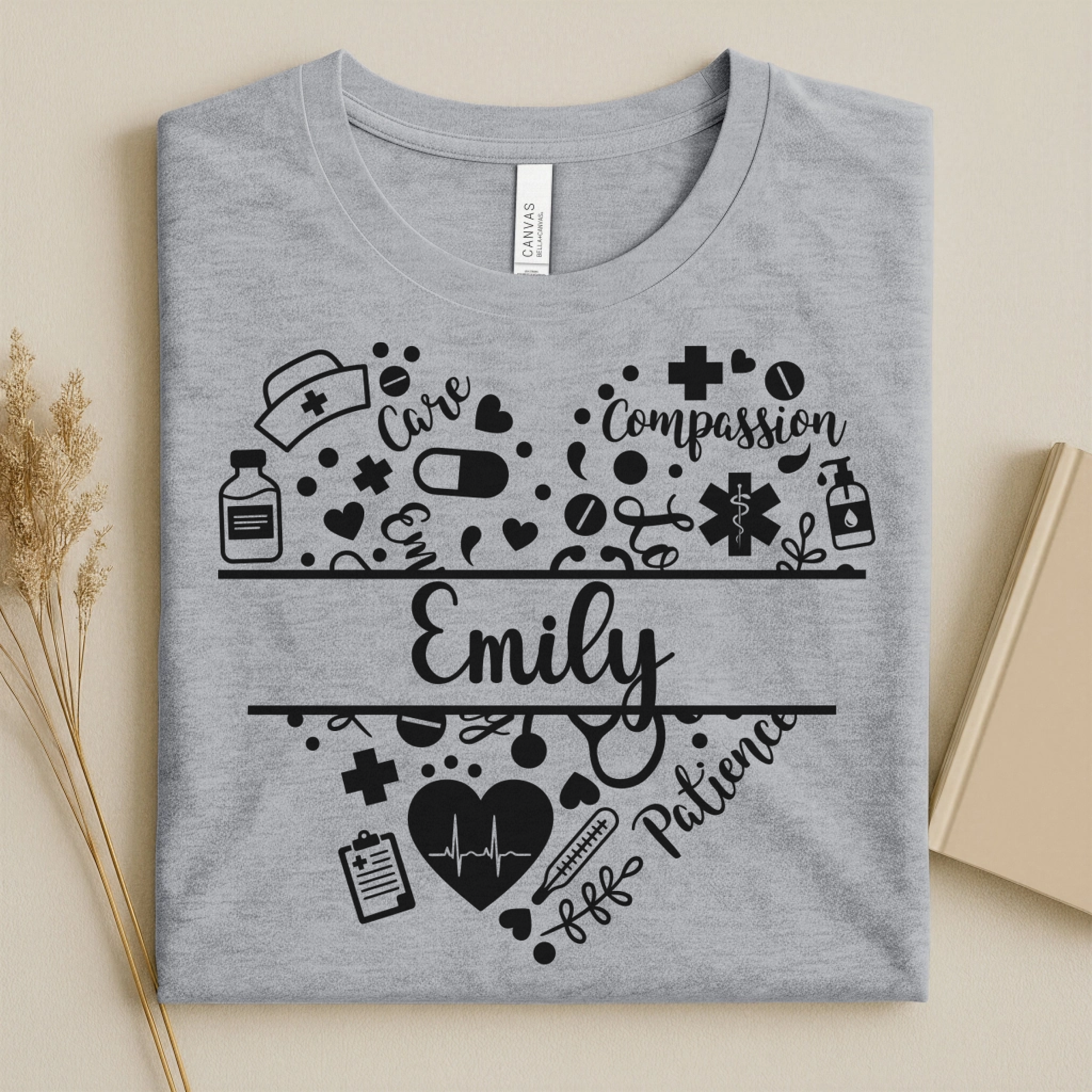 Nurse Heart Care Personalized Nurse Tee