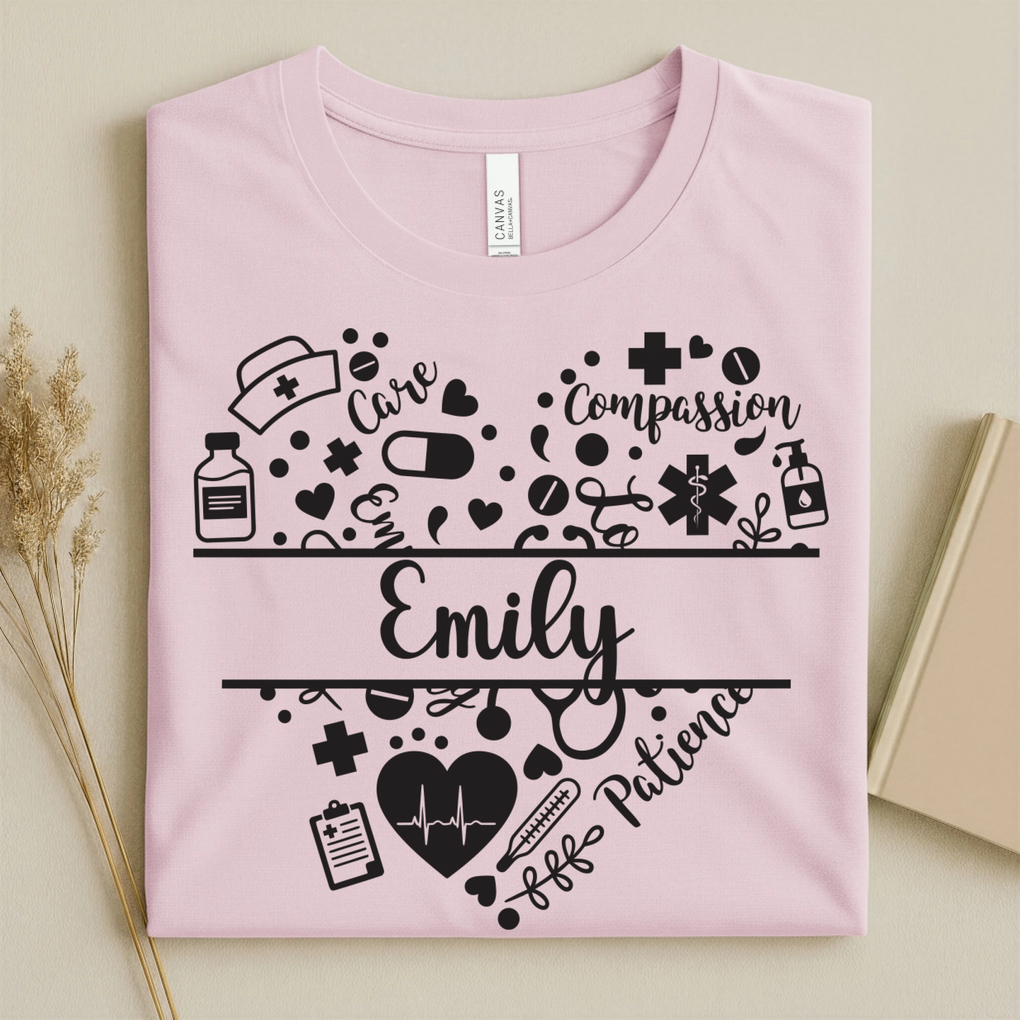 Nurse Heart Care Personalized Nurse Tee