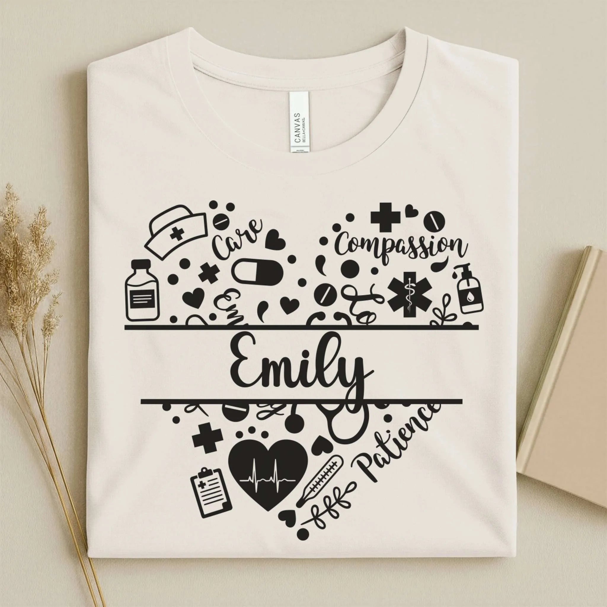 Nurse Heart Care Personalized Nurse Tee