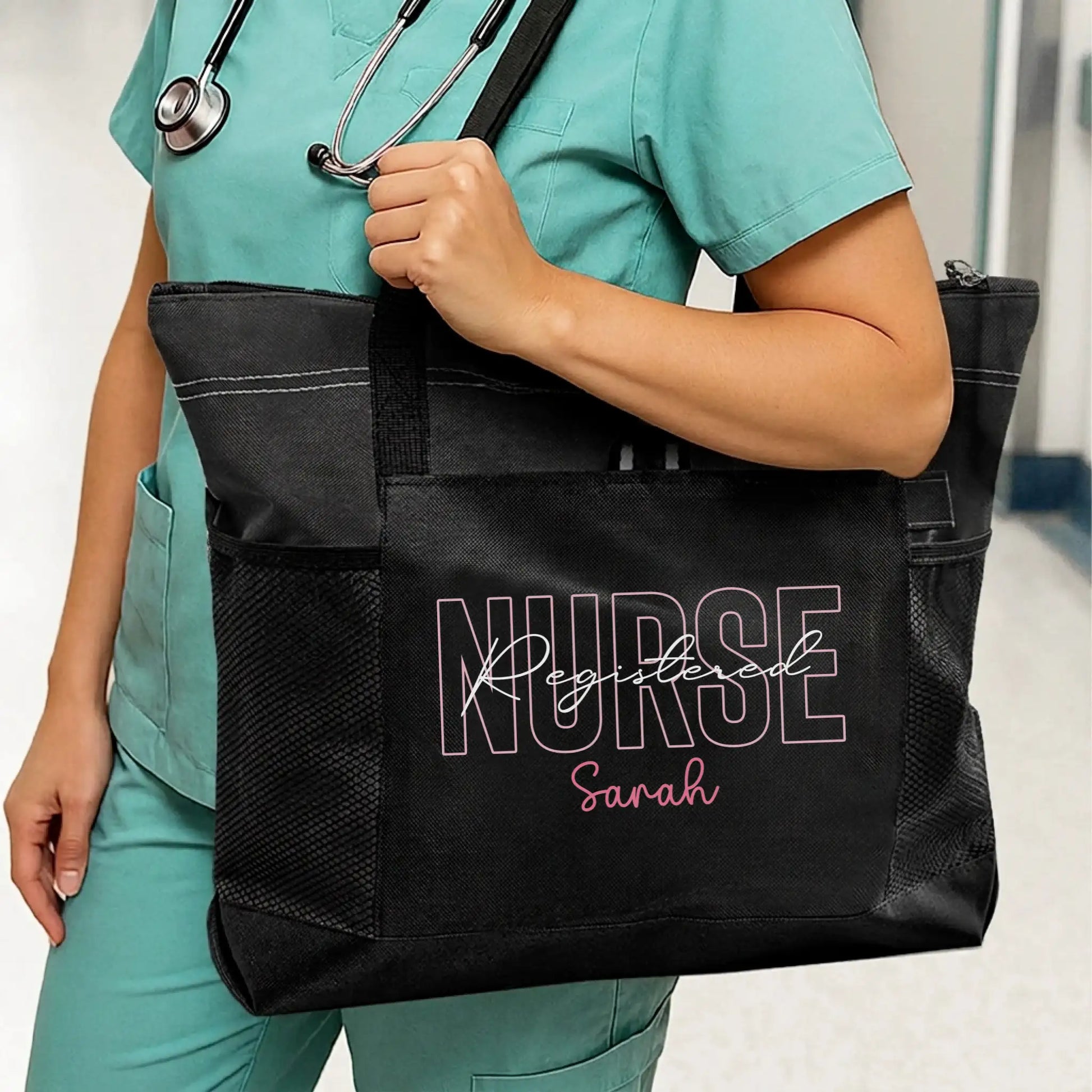 Nursehype Personalized Registered Nurse Outline Tote Bag