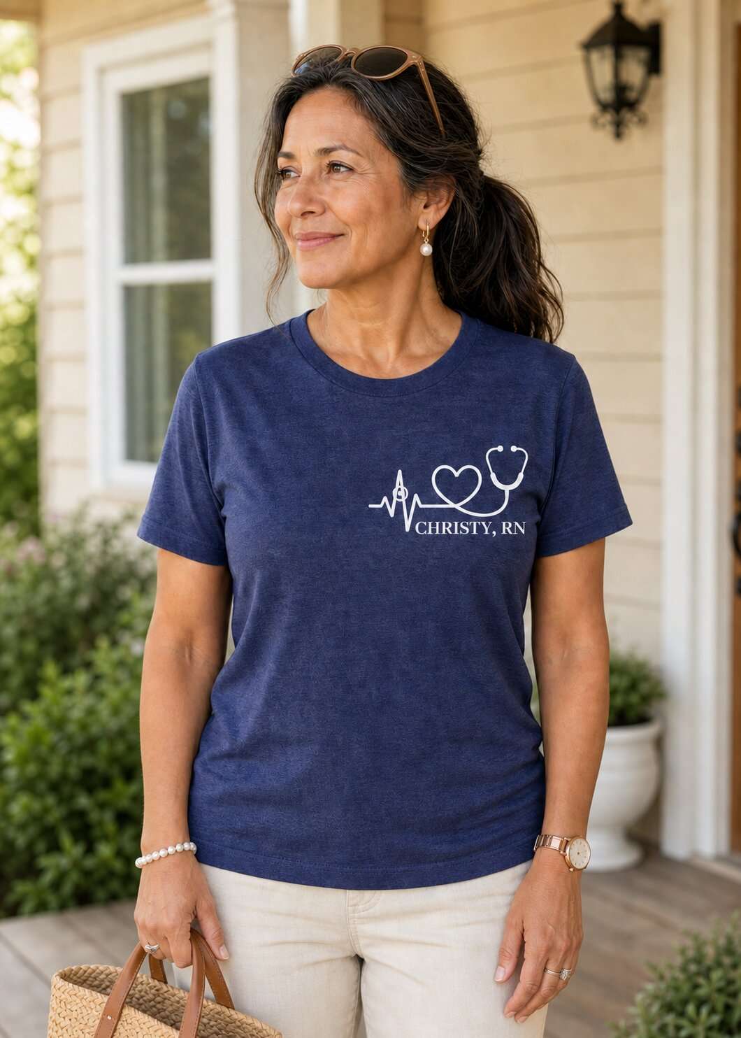 Personalized Heartbeat Stethoscope Nurse T-Shirt