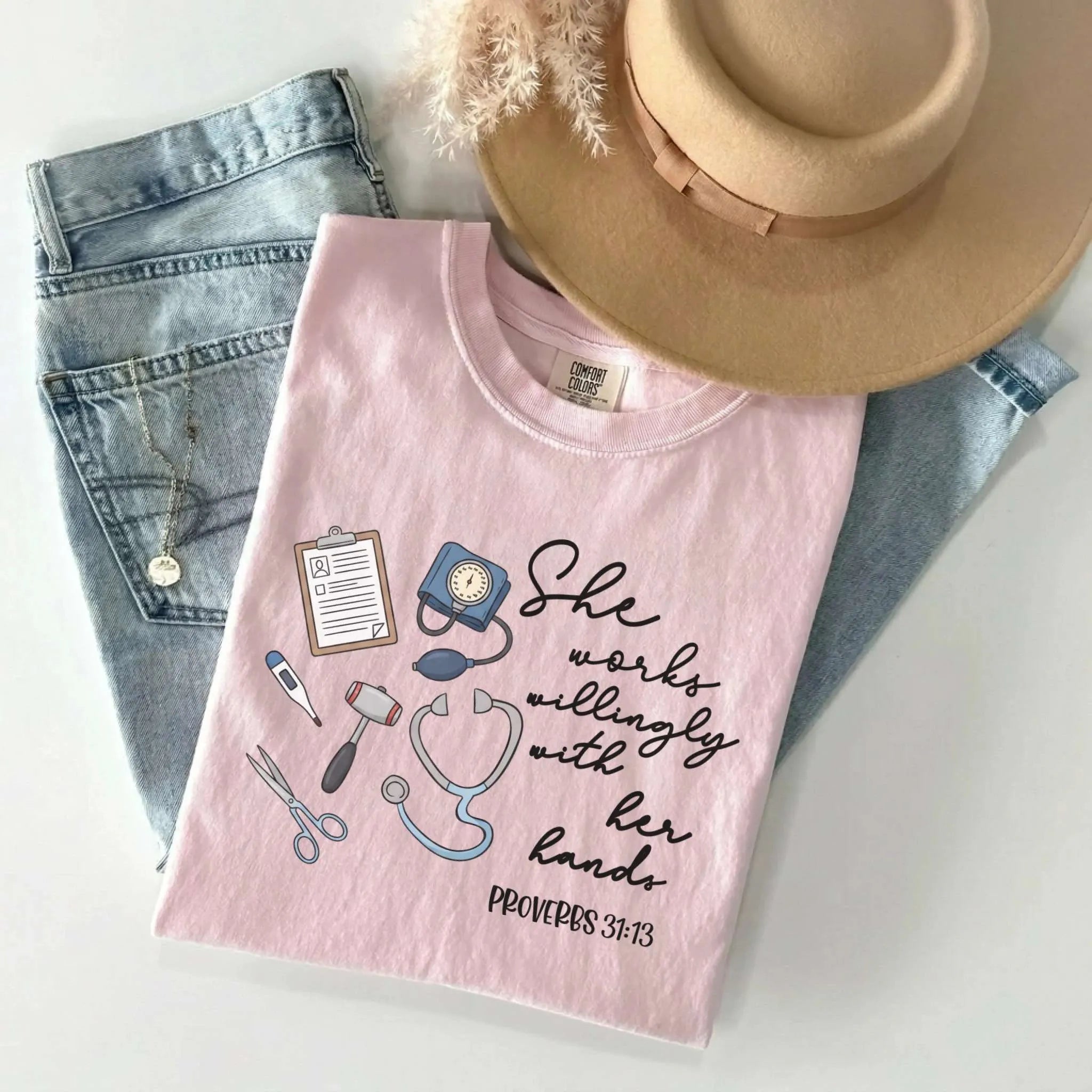 Proverbs 31:13 Nurse Comfort Colors Tee