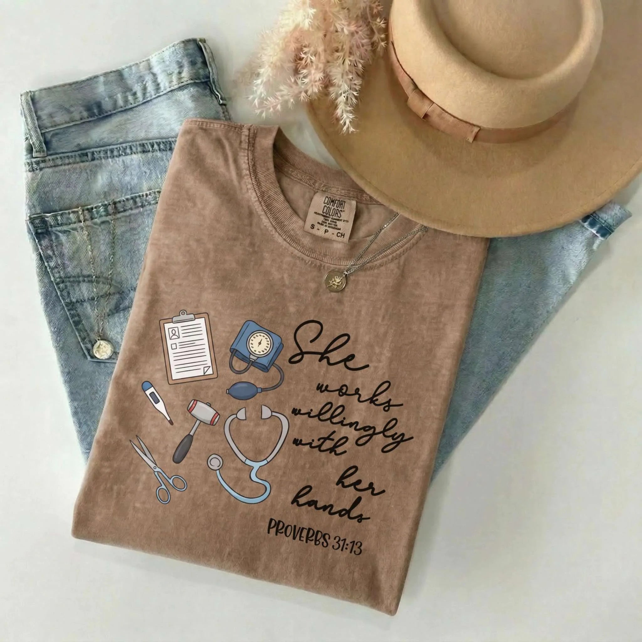 Proverbs 31:13 Nurse Comfort Colors Tee