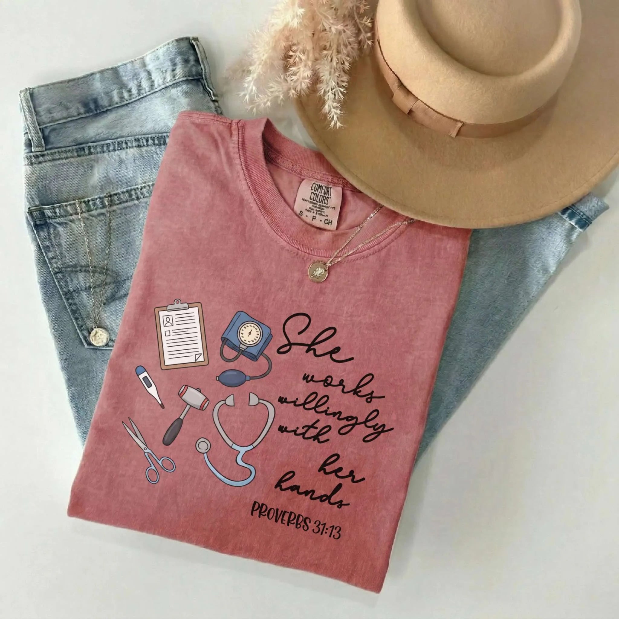 Proverbs 31:13 Nurse Comfort Colors Tee