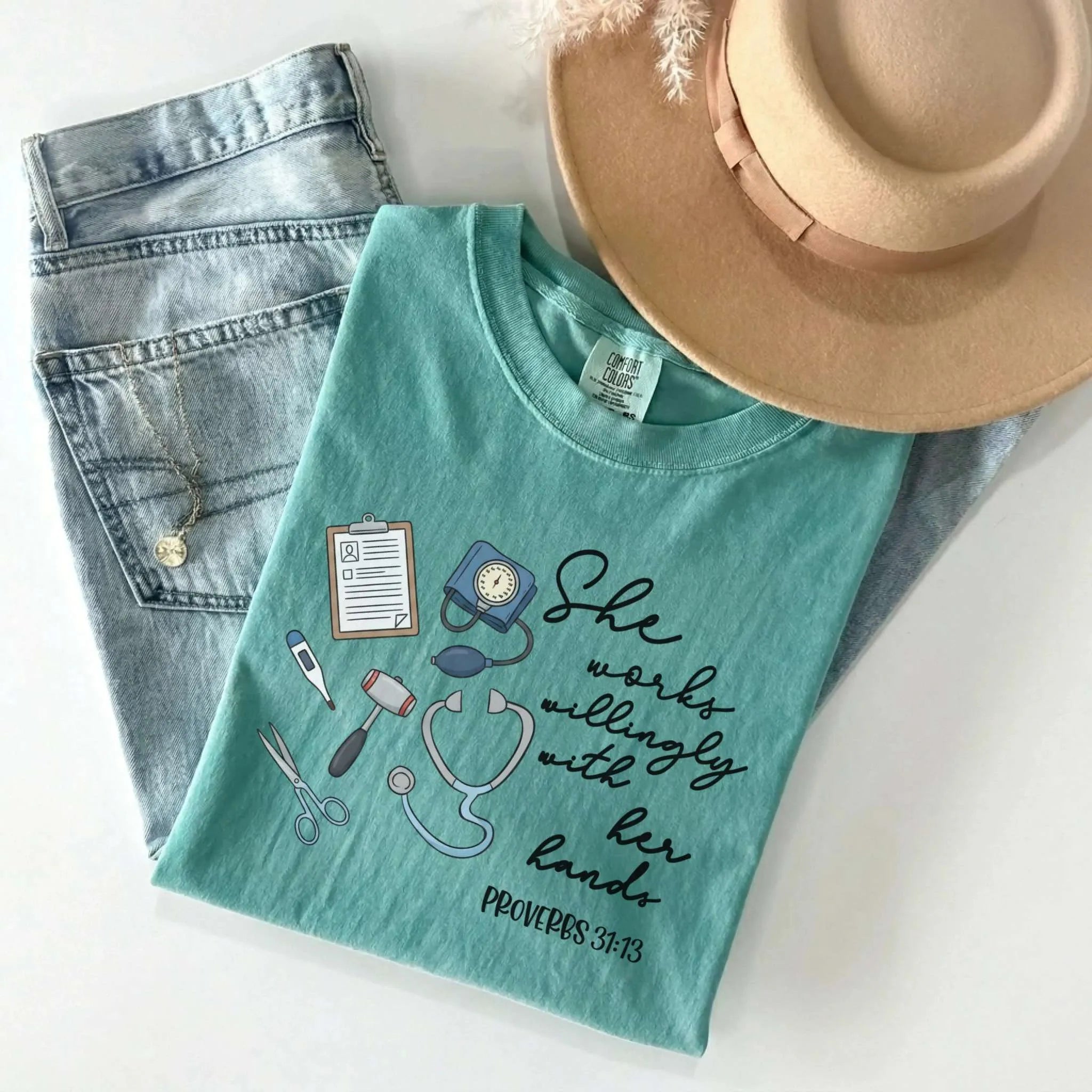 Proverbs 31:13 Nurse Comfort Colors Tee
