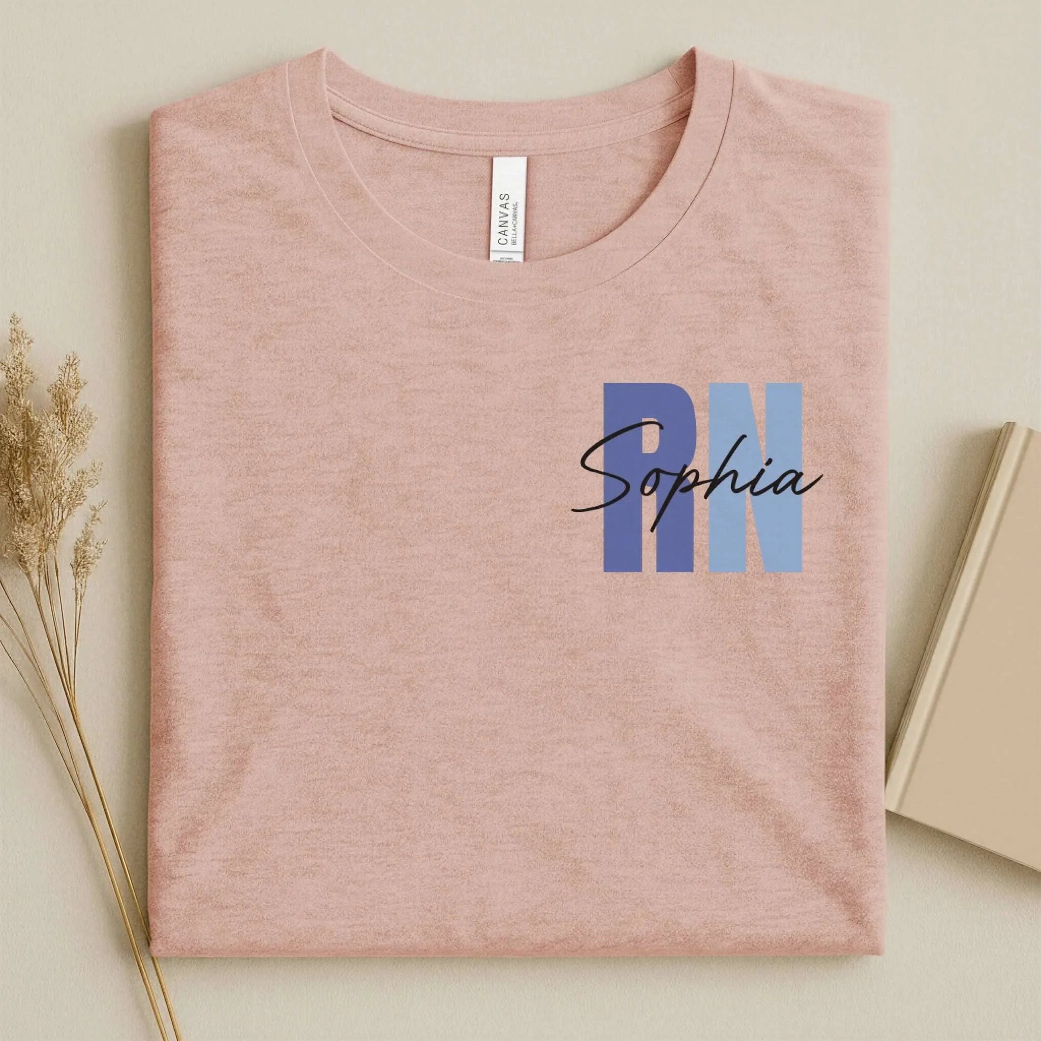 Personalized RN Bold Two-Tone Nurse Shirt