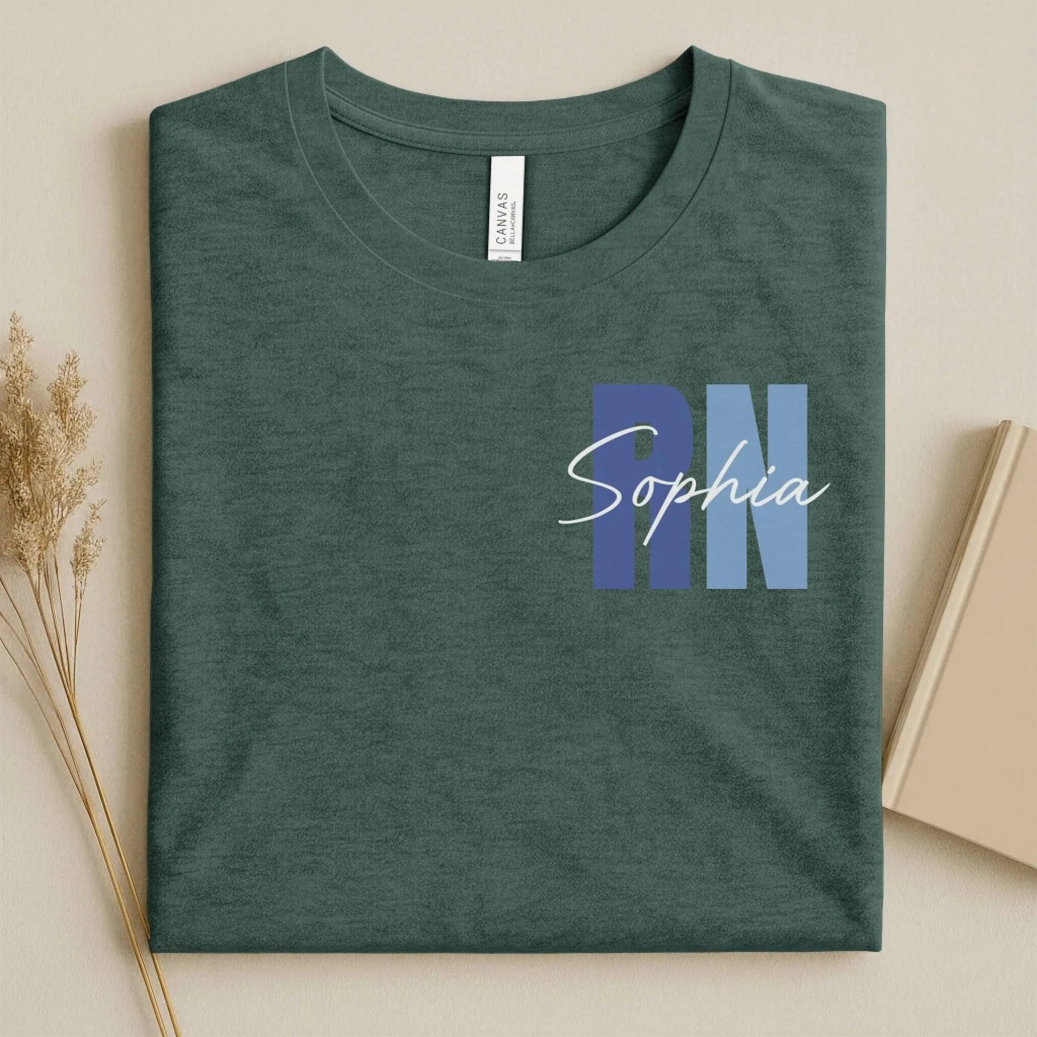 Personalized RN Bold Two-Tone Nurse Shirt