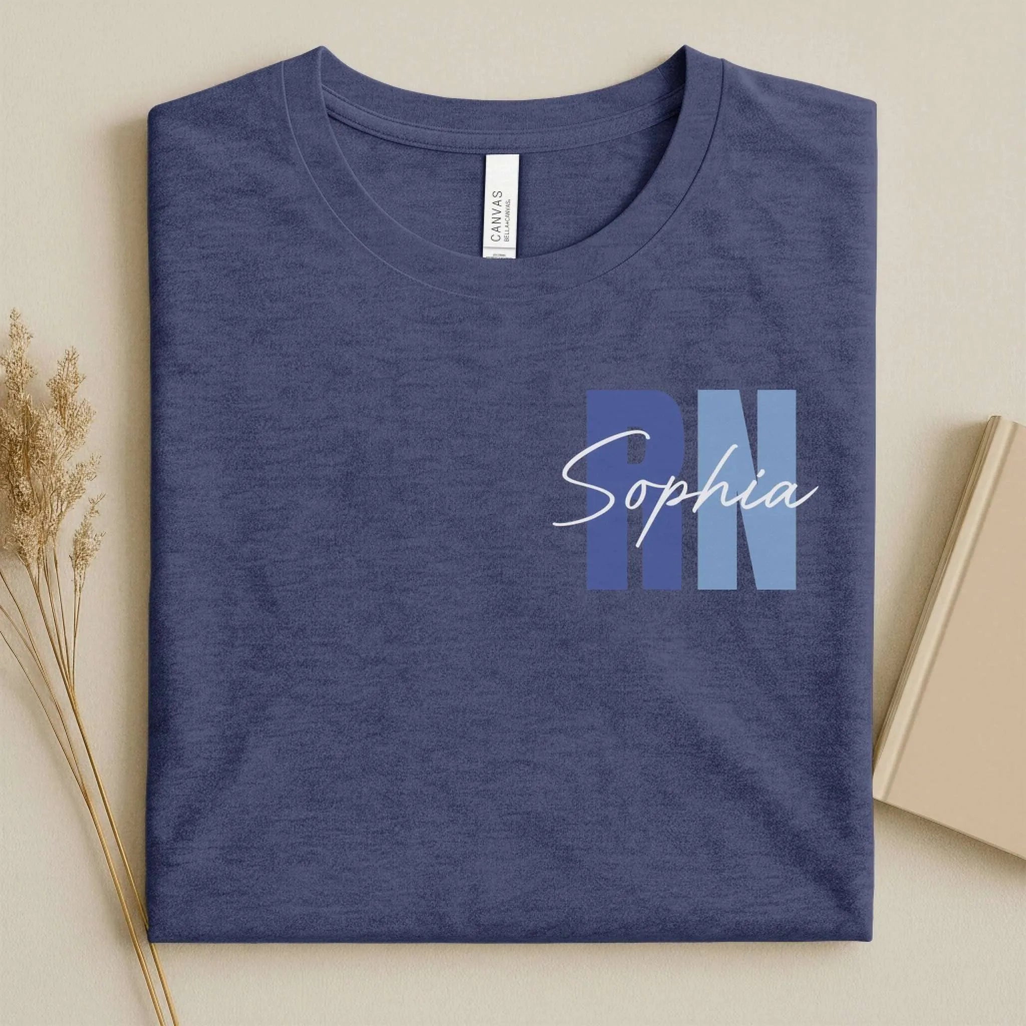 Personalized RN Bold Two-Tone Nurse Shirt