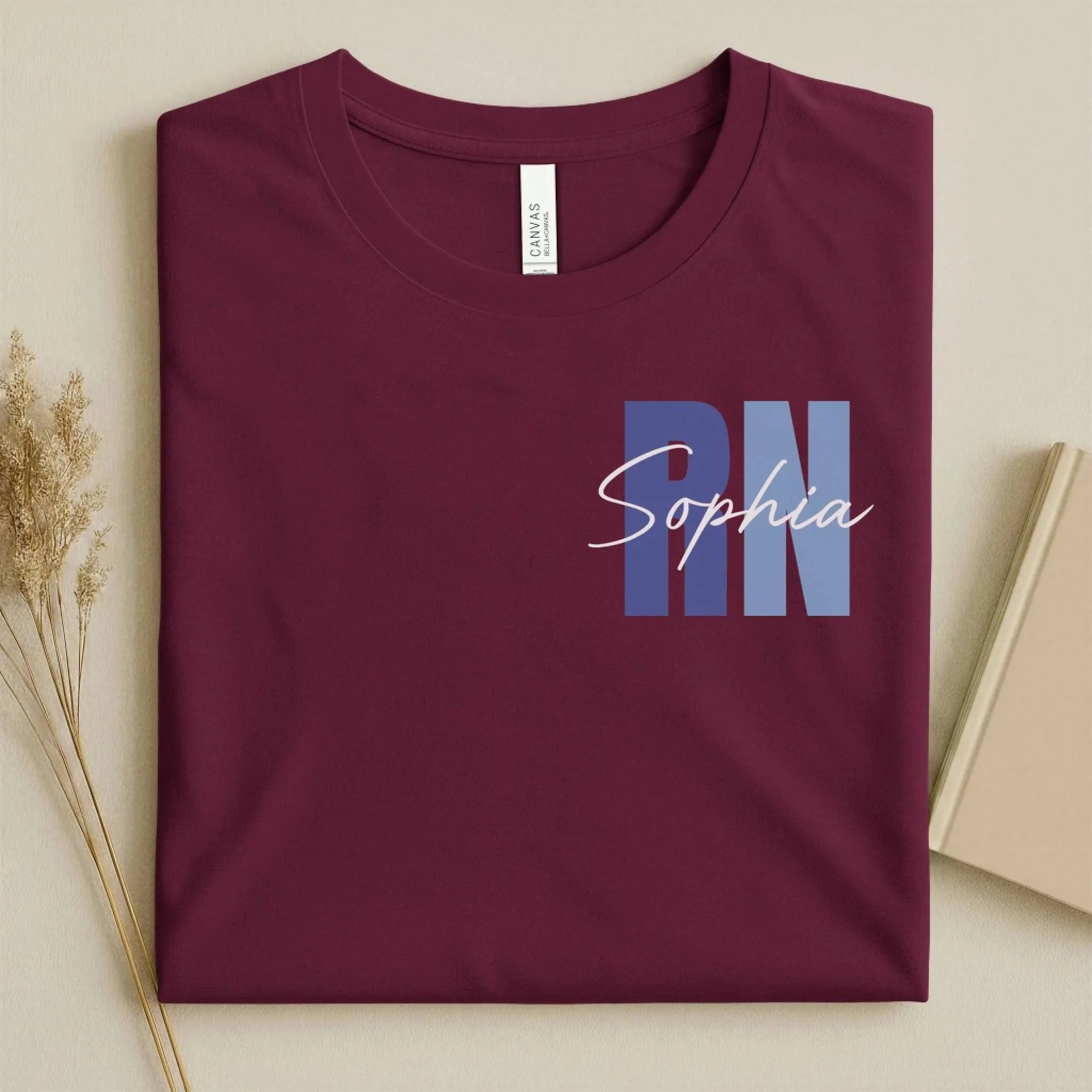 Personalized RN Bold Two-Tone Nurse Shirt