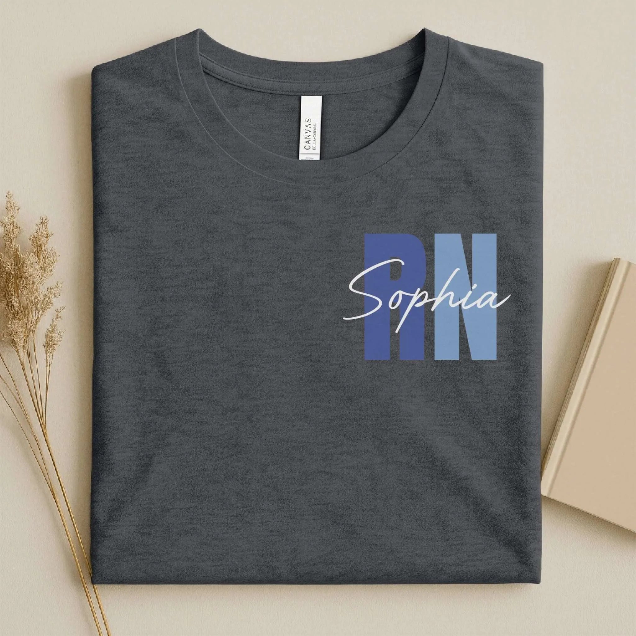 Personalized RN Bold Two-Tone Nurse Shirt