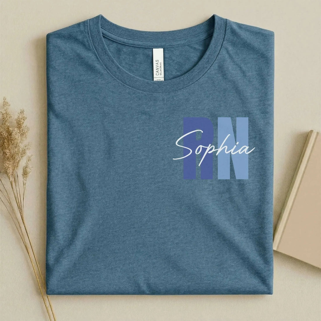 Personalized RN Bold Two-Tone Nurse Shirt