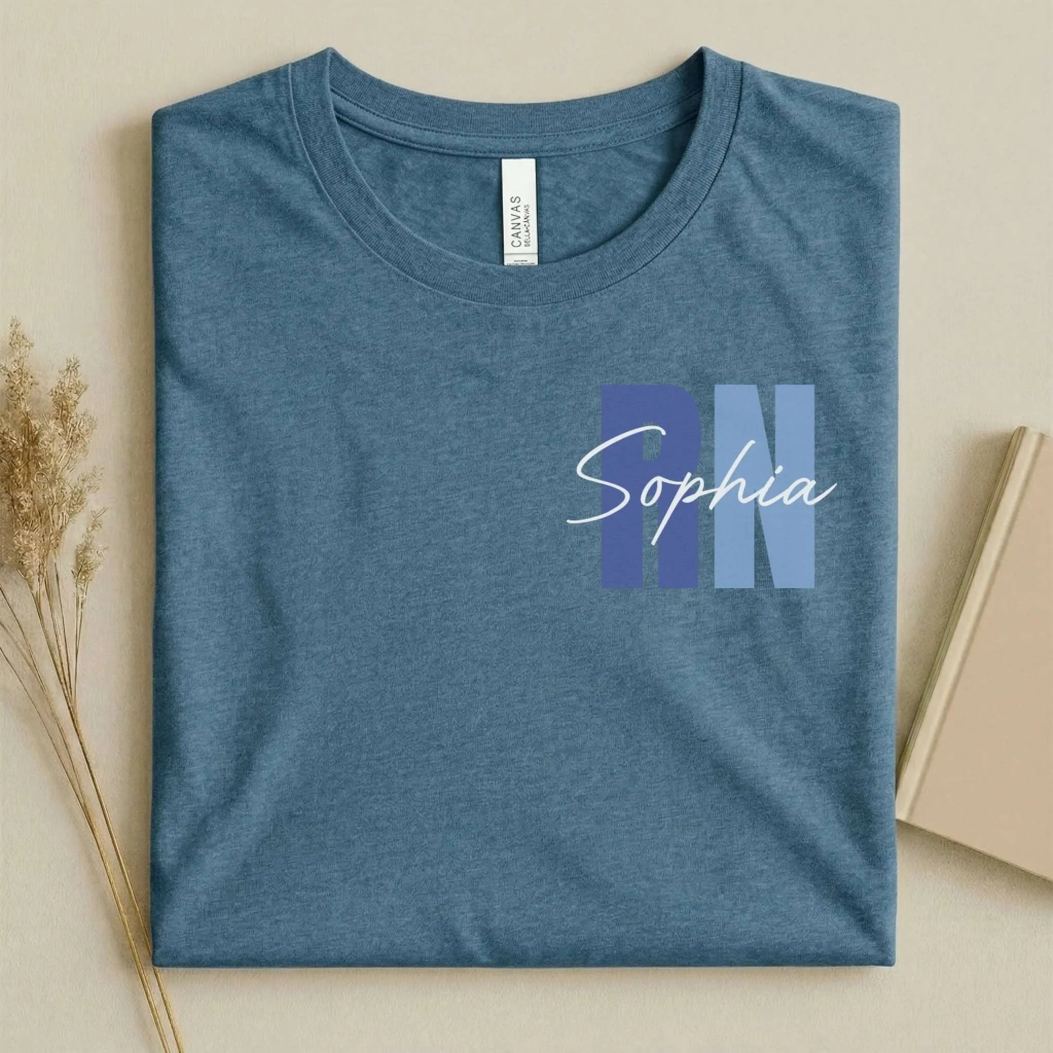 Personalized RN Bold Two-Tone Nurse Shirt