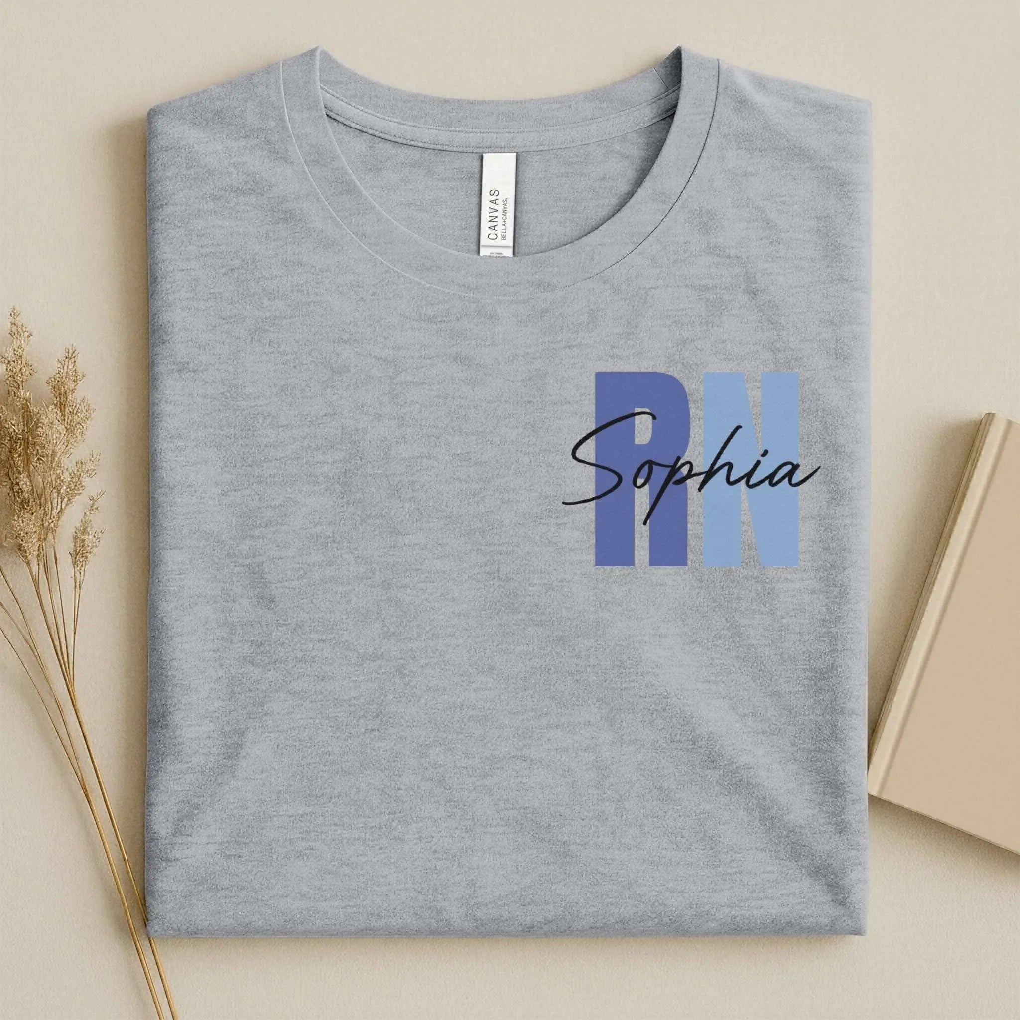 Personalized RN Bold Two-Tone Nurse Shirt