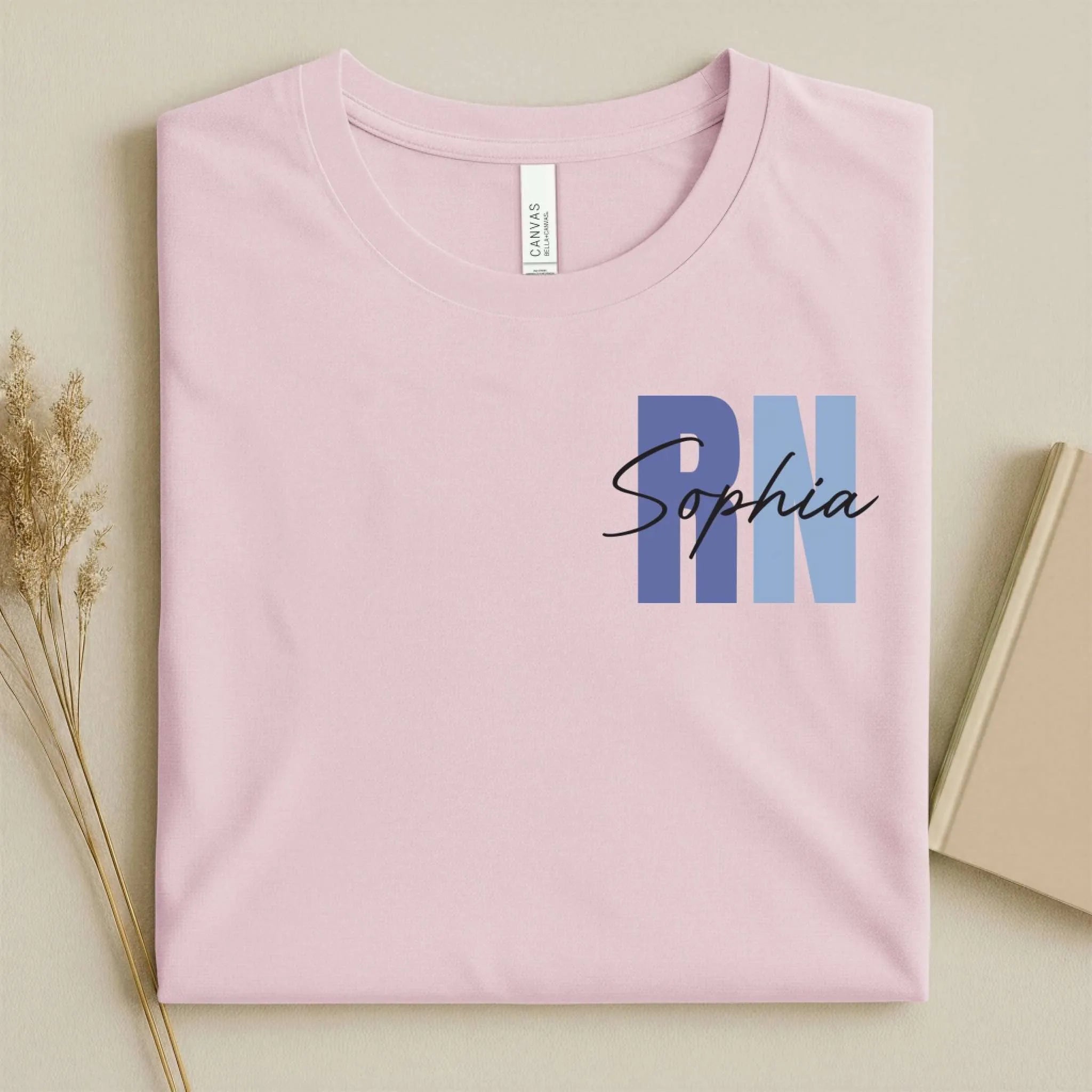 Personalized RN Bold Two-Tone Nurse Shirt