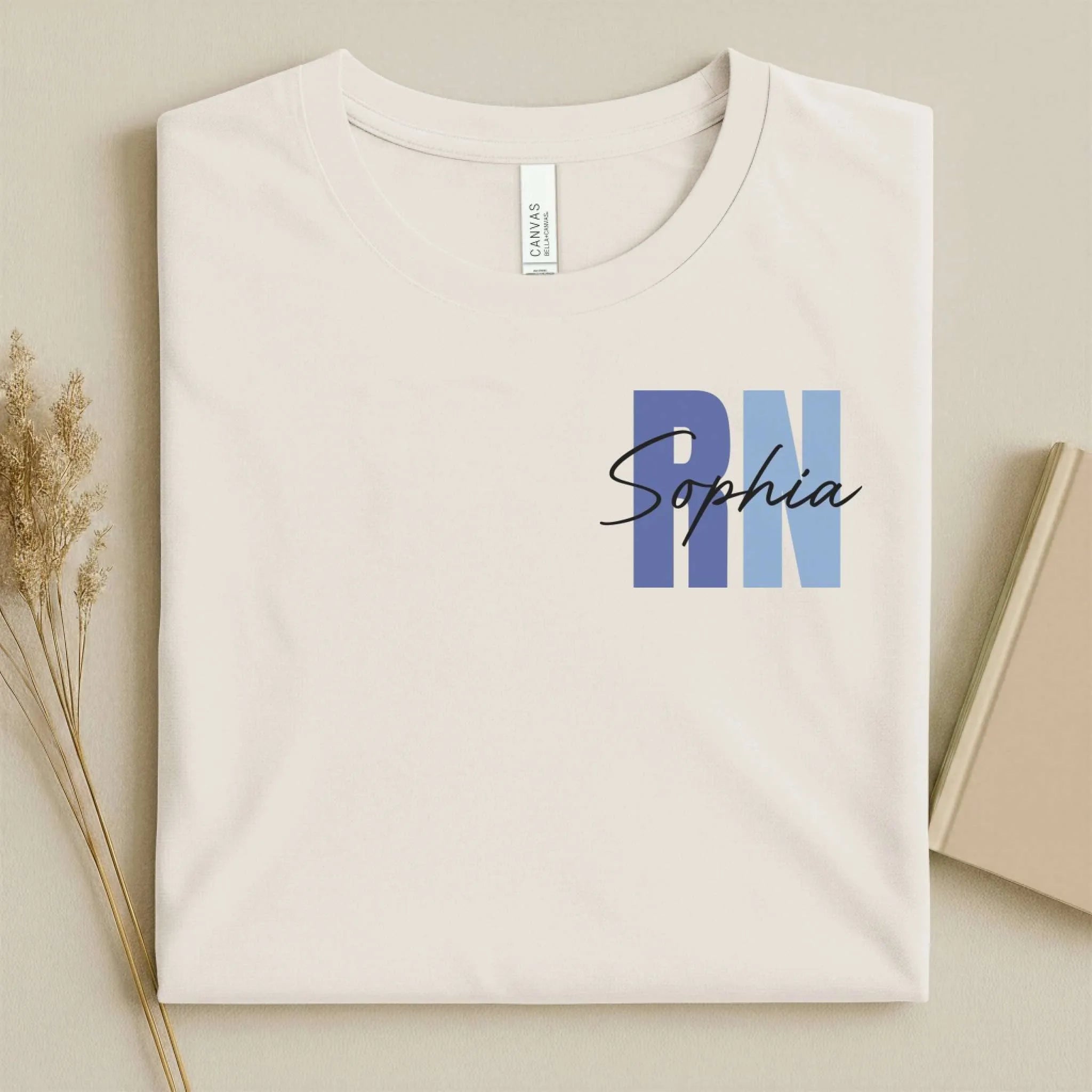 Personalized RN Bold Two-Tone Nurse Shirt