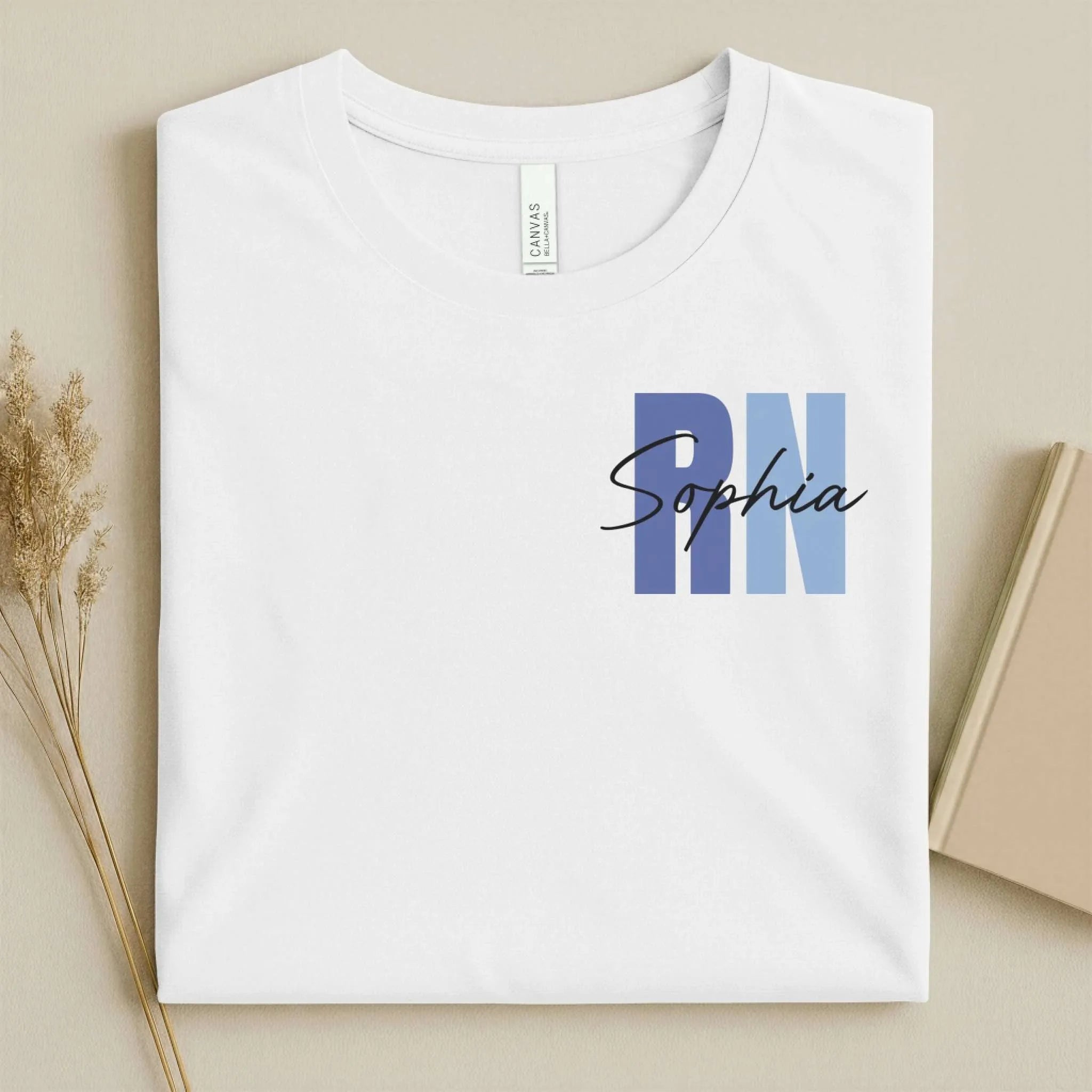 Personalized RN Bold Two-Tone Nurse Shirt