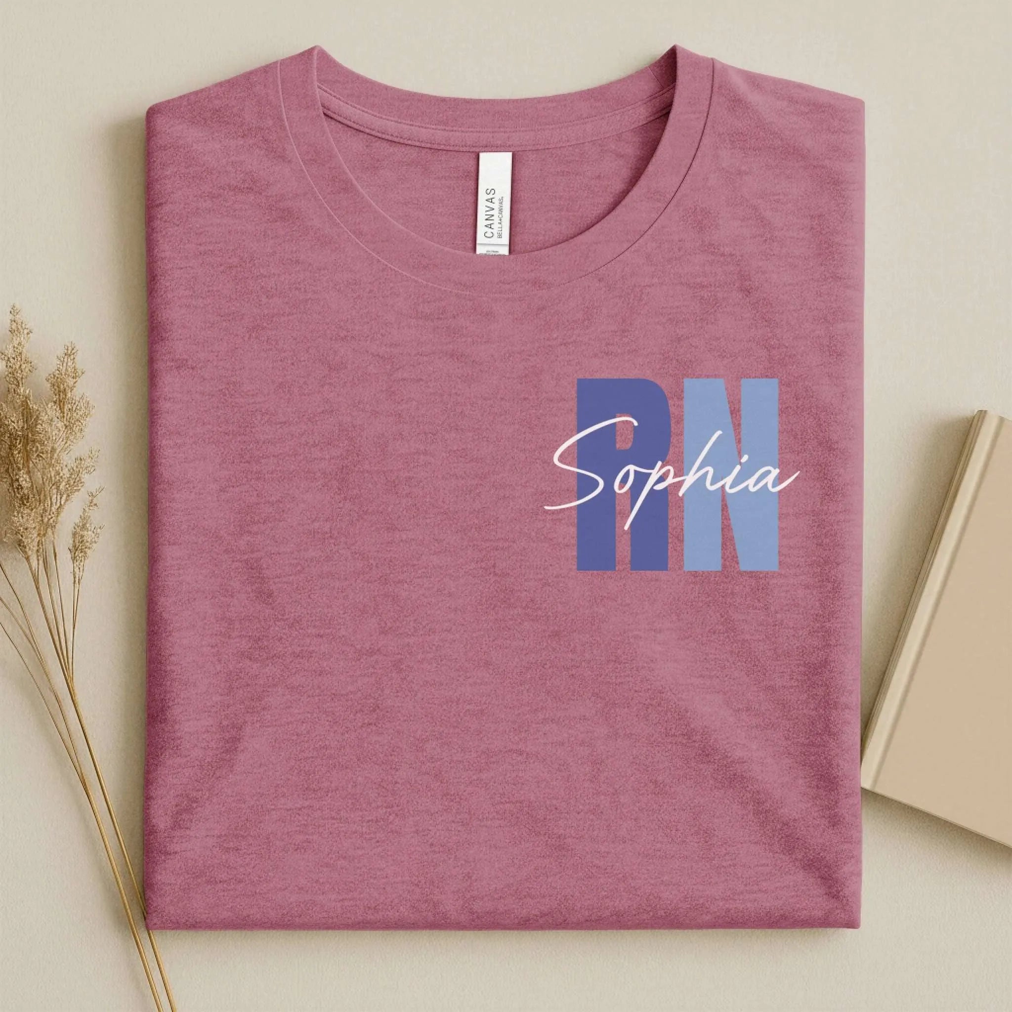 Personalized RN Bold Two-Tone Nurse Shirt