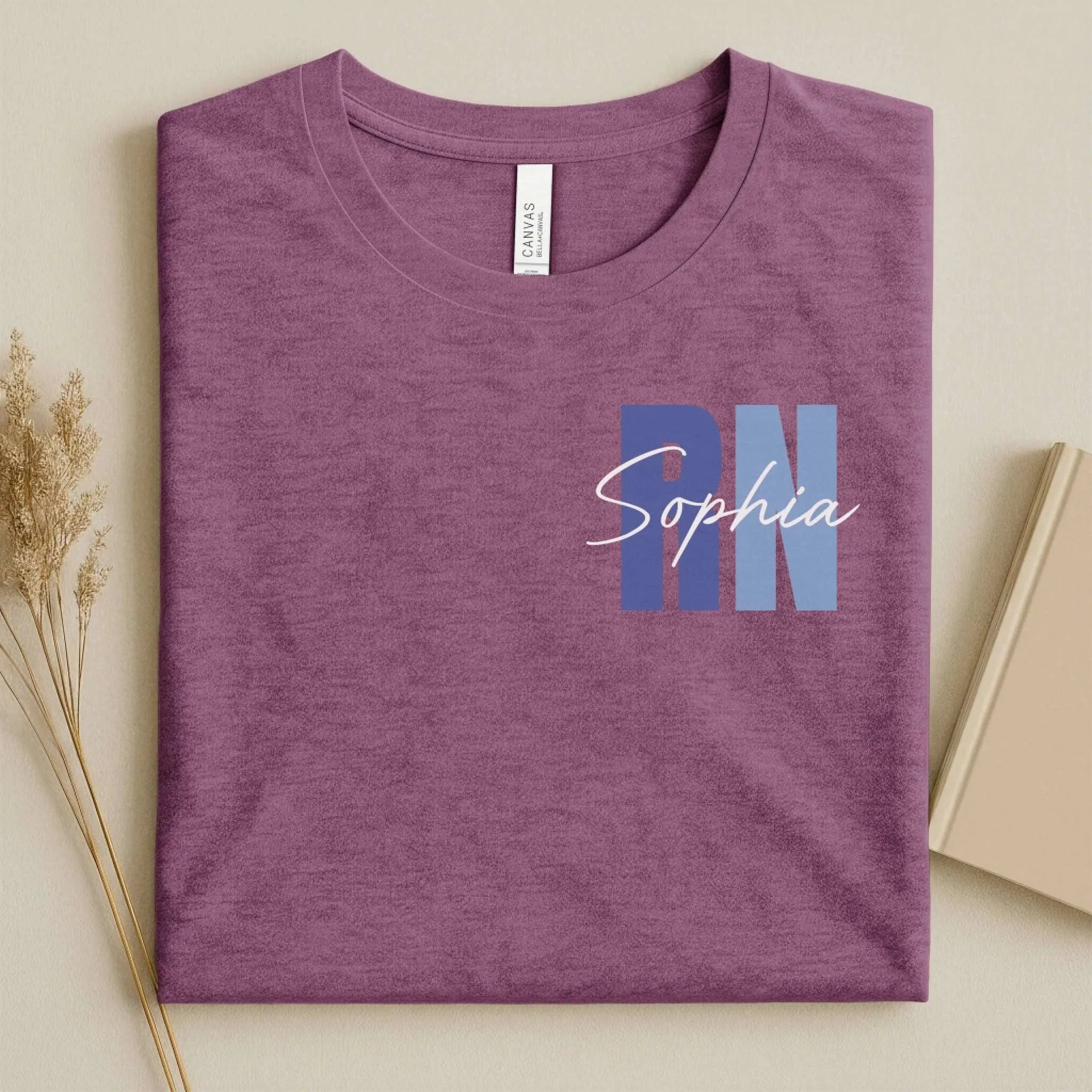 Personalized RN Bold Two-Tone Nurse Shirt