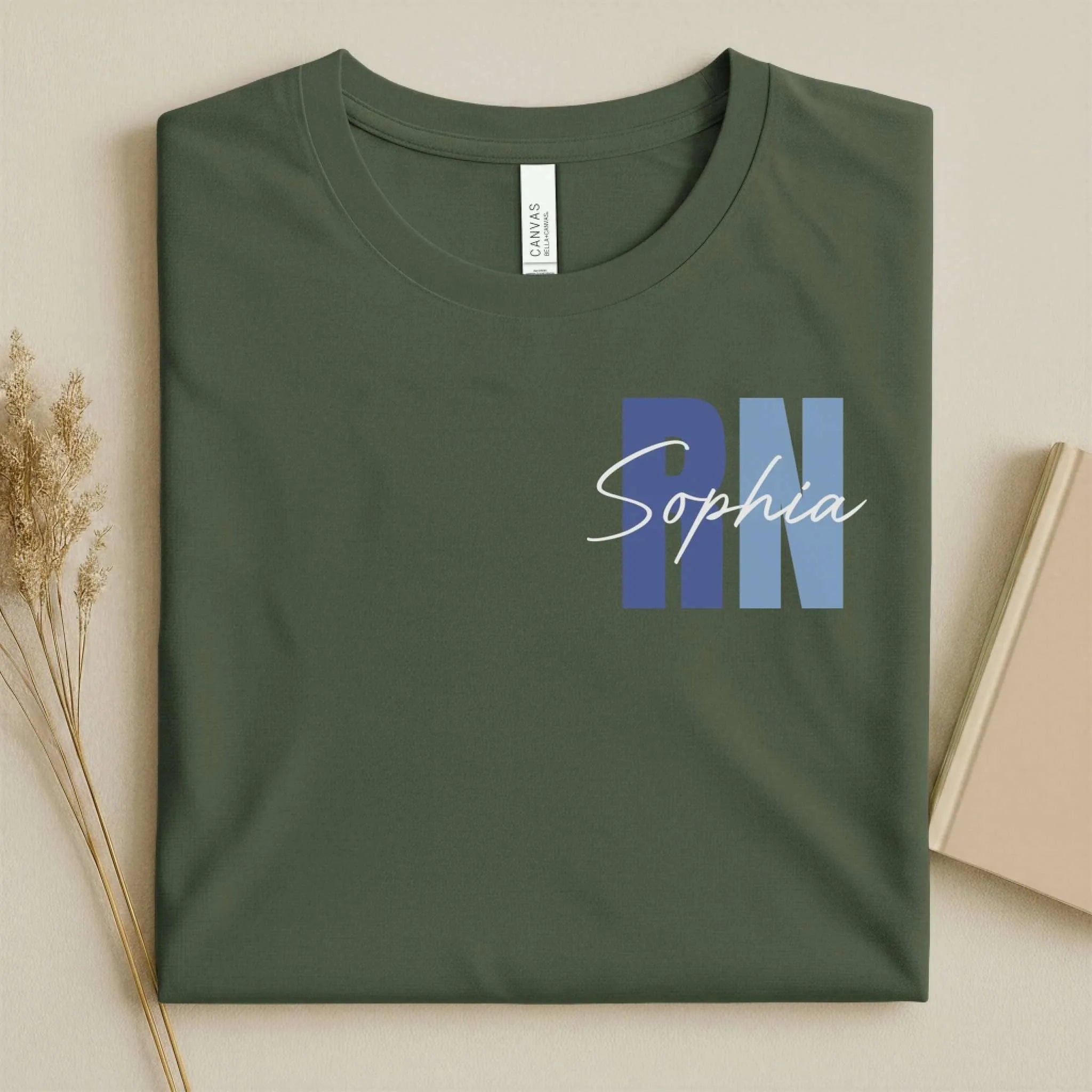 Personalized RN Bold Two-Tone Nurse Shirt
