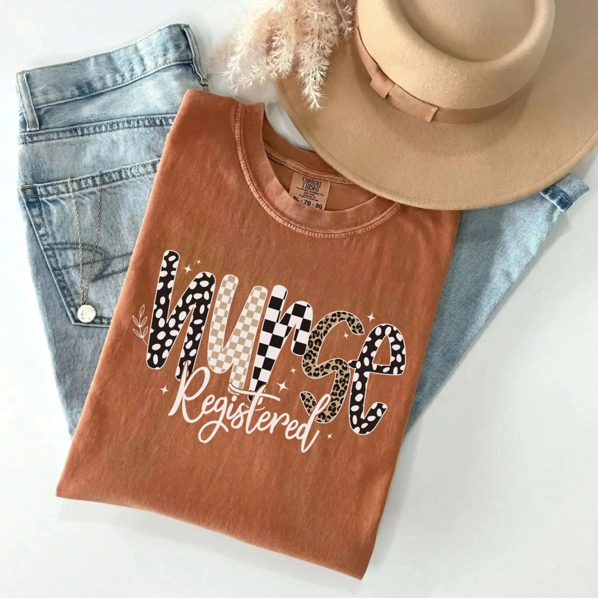 Registered Nurse Mixed Pattern Comfort Colors Tee