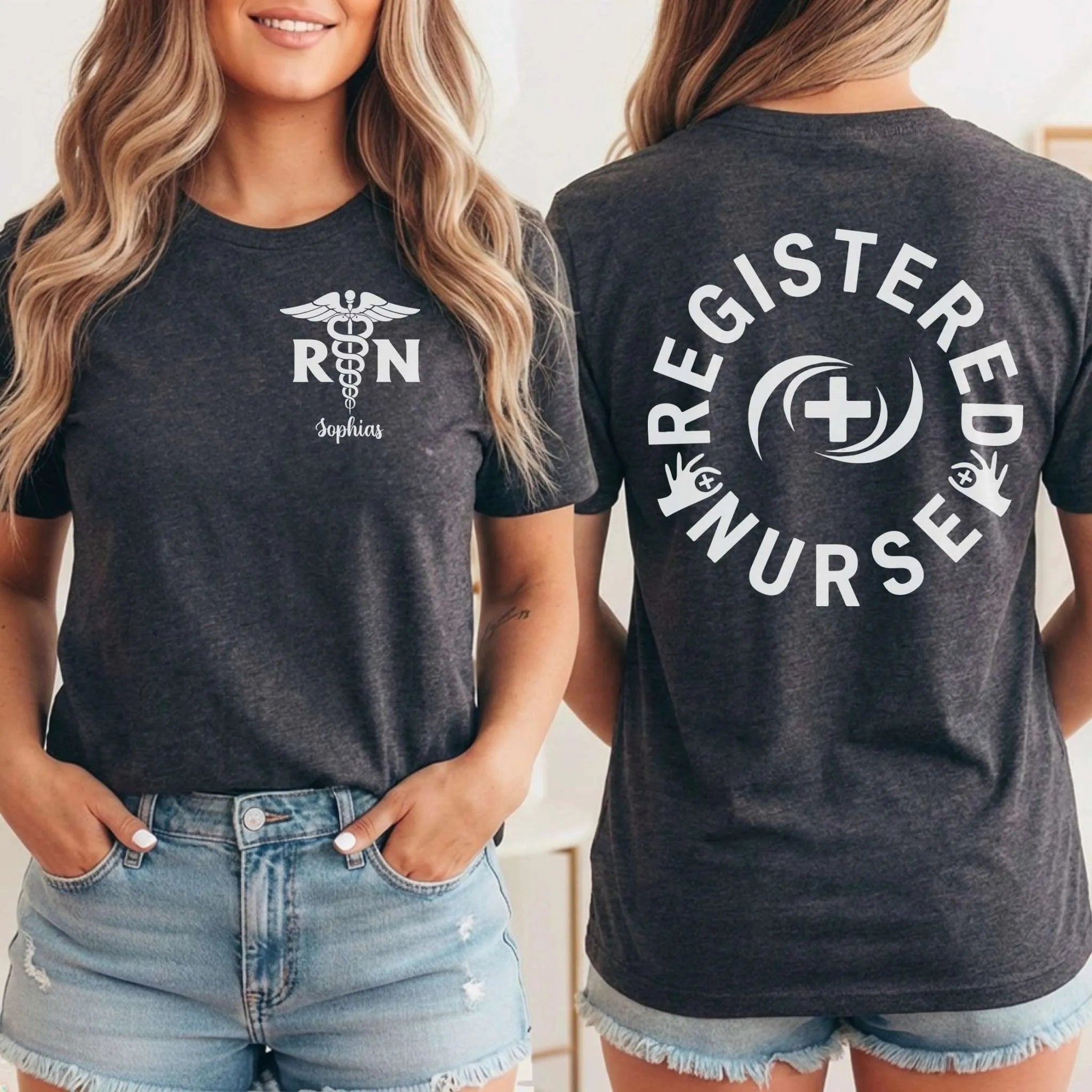 Registered Nurse RN Caduceus Custom Nurse T-Shirt